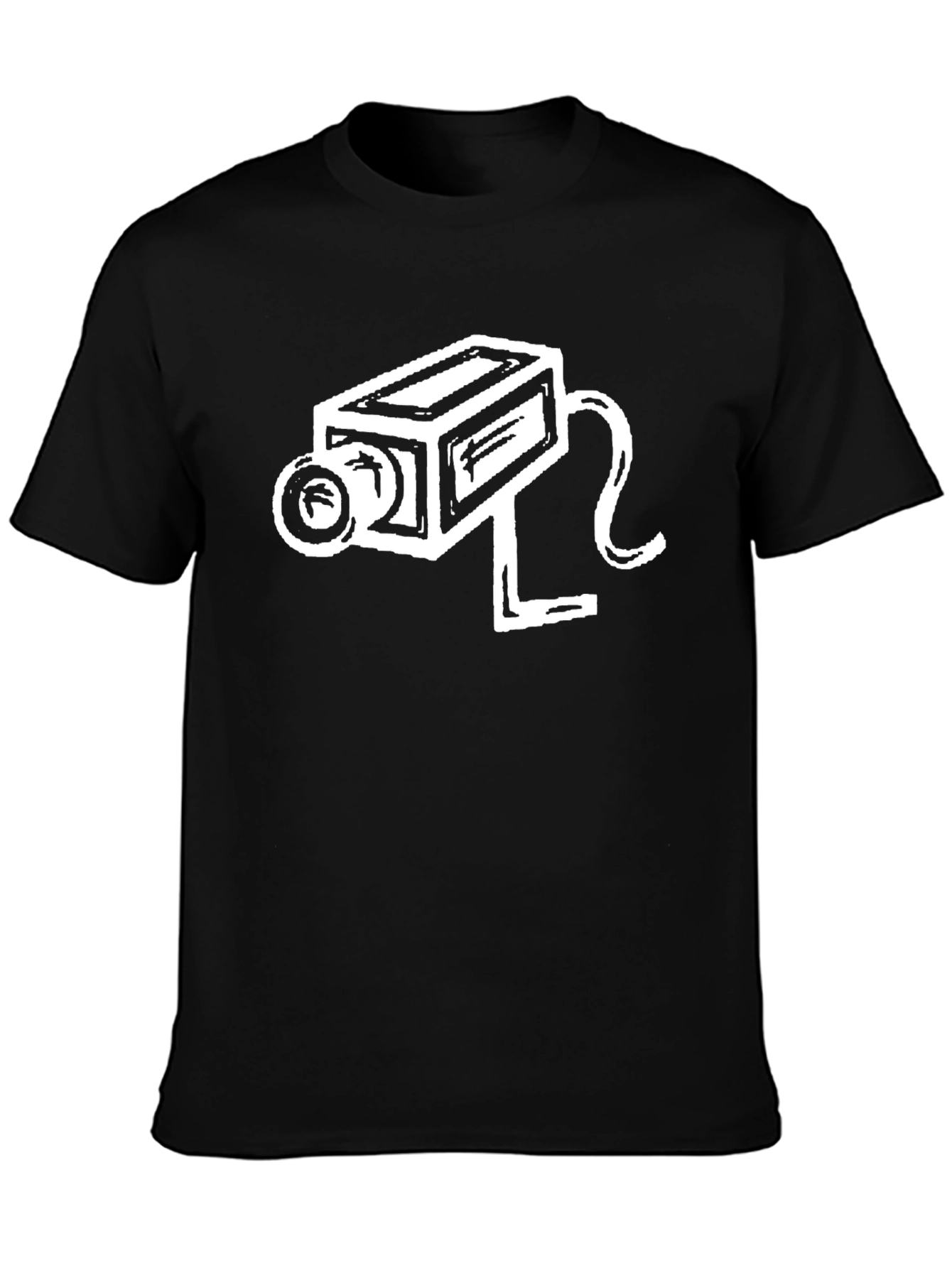 Black Retro Camera Graphic T-Shirt - Cool Black Tee view 3
