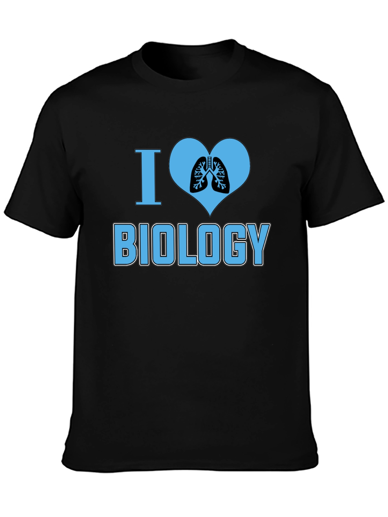 Black I Heart Biology Graphic T-Shirt - Black Cotton Tee view 3
