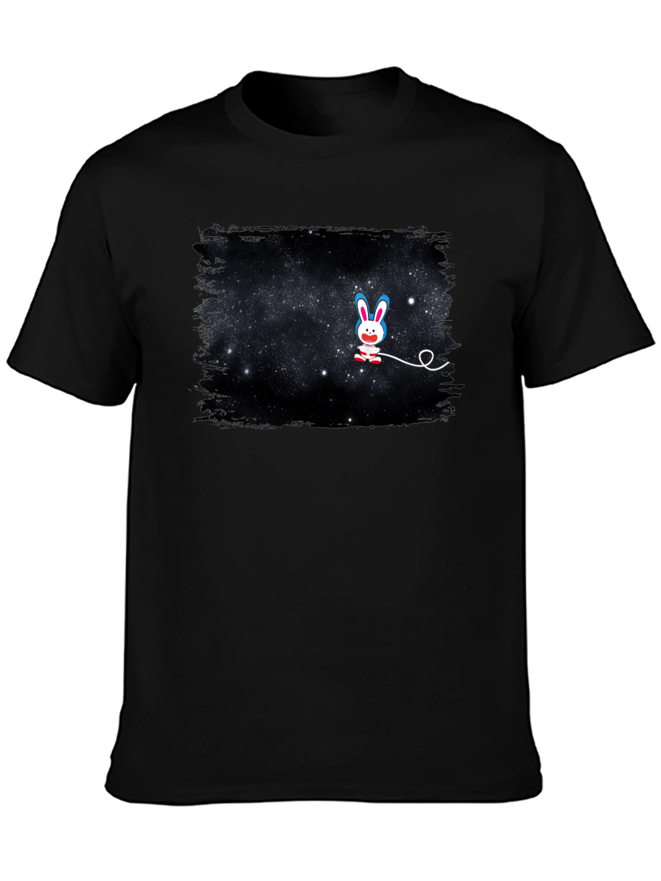 Black Galaxy Bunny T-Shirt - Unisex Black Tee view 3