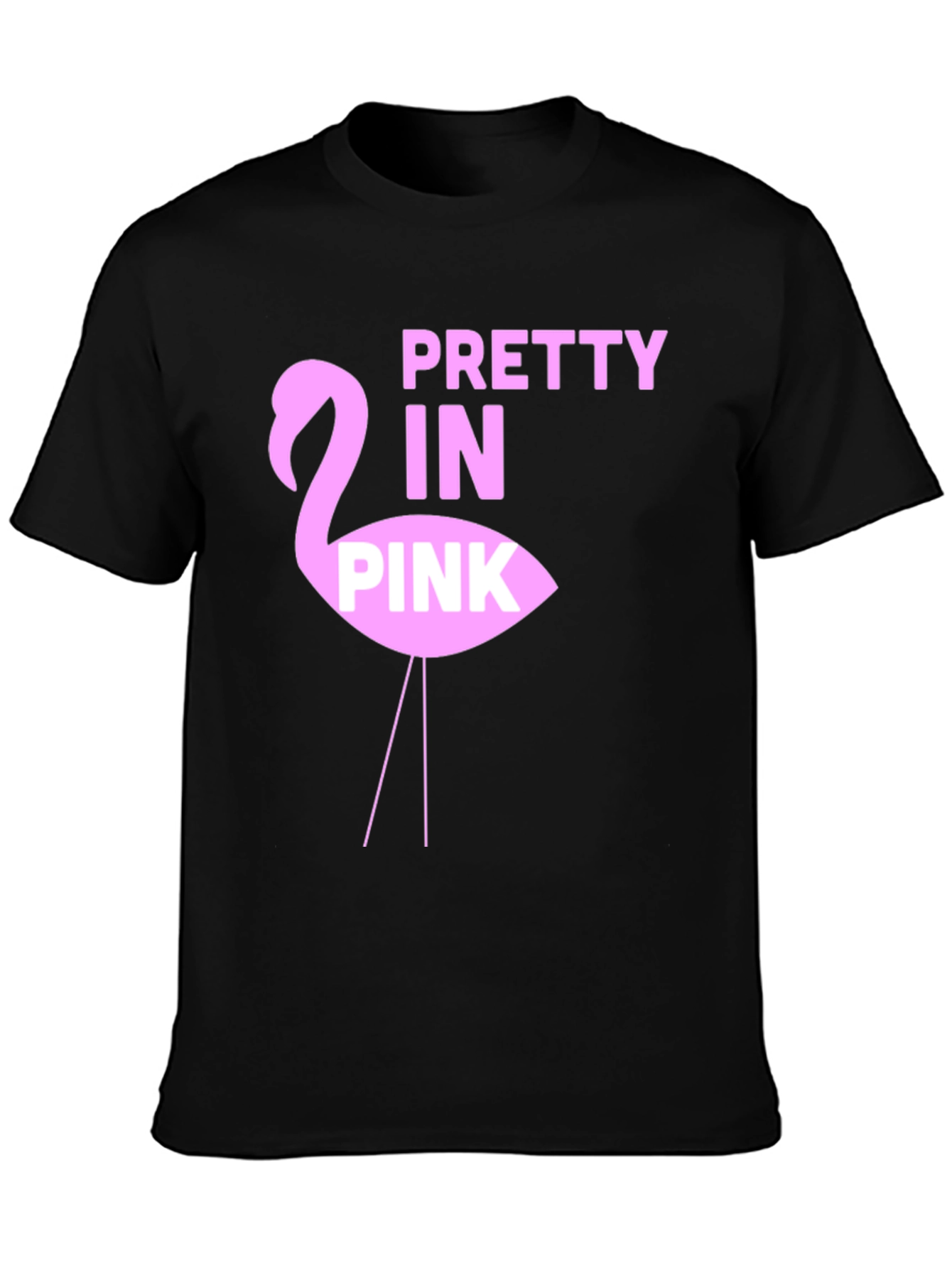 Black Pretty in Pink Flamingo Graphic Tee view 3
