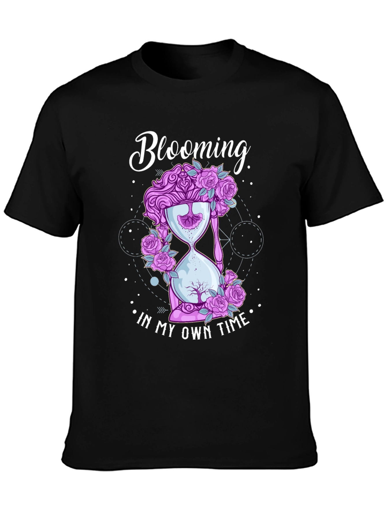 Black Blooming in My Own Time Graphic Tee - Black Cotton Blend view 3