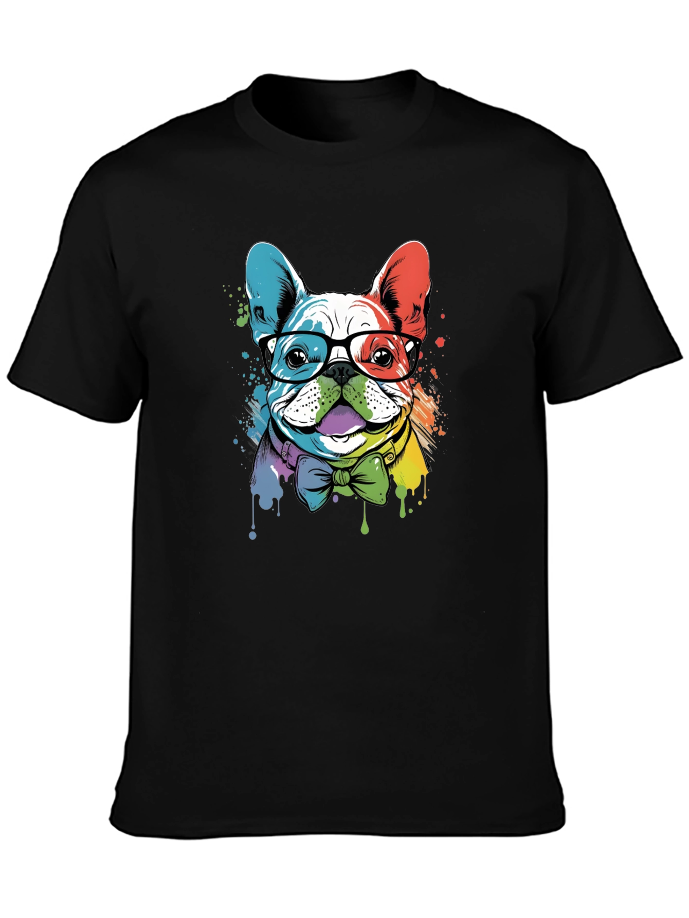 Black Cool Bulldog Graphic Tee - Modern Design view 3