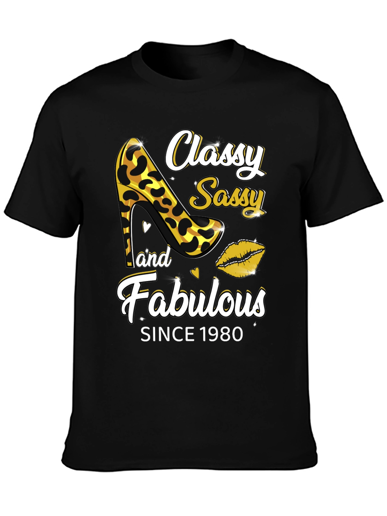 Black Classy Sassy Fabulous Since 1980 Graphic Tee view 3