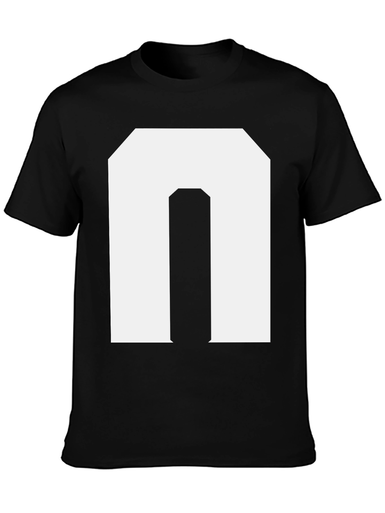 Black Bold Initial 'N' Graphic Tee - Black view 3