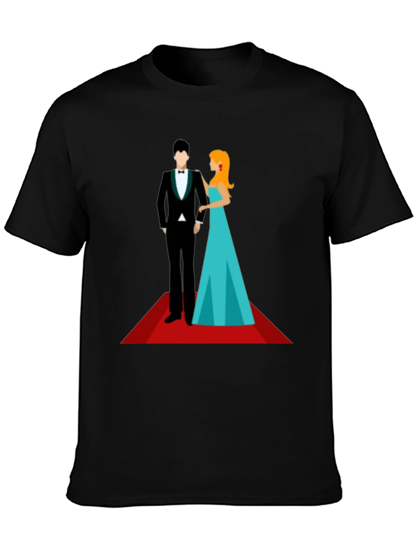 Black Red Carpet Affair T-Shirt - Stylish Graphic Tee view 3