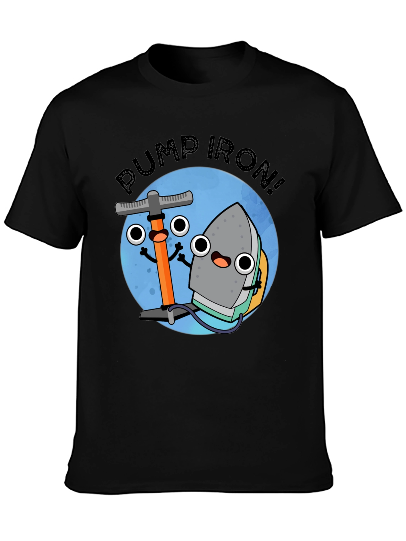 Black Pump Iron Cartoon Graphic Tee - Black view 3