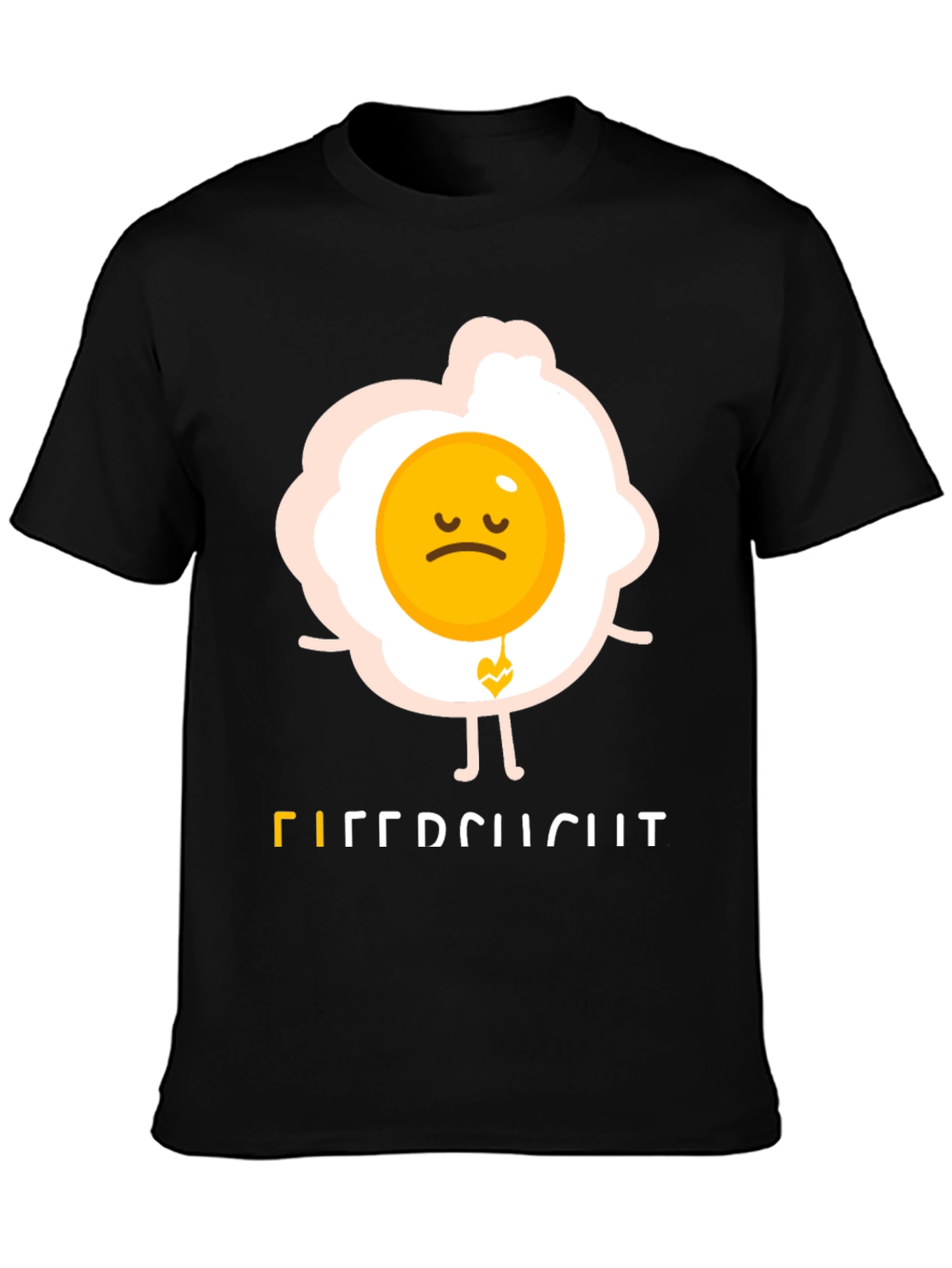 Black Sad Egg Graphic Tee - Unique Humor T-Shirt view 3