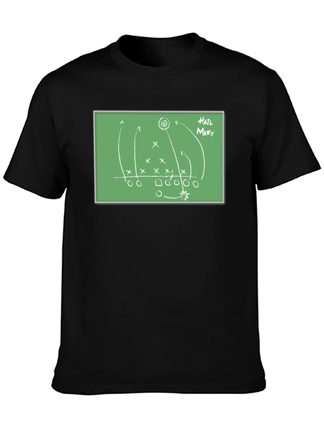 Black Hail Mary Football Play T-Shirt view 3