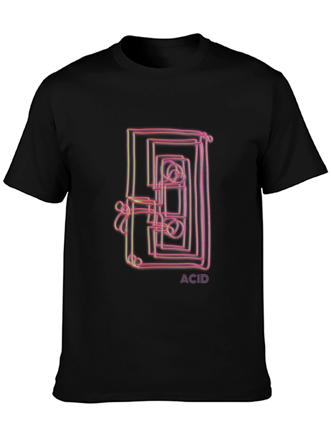 Black Abstract 'ACID' Graphic Tee - Black view 3