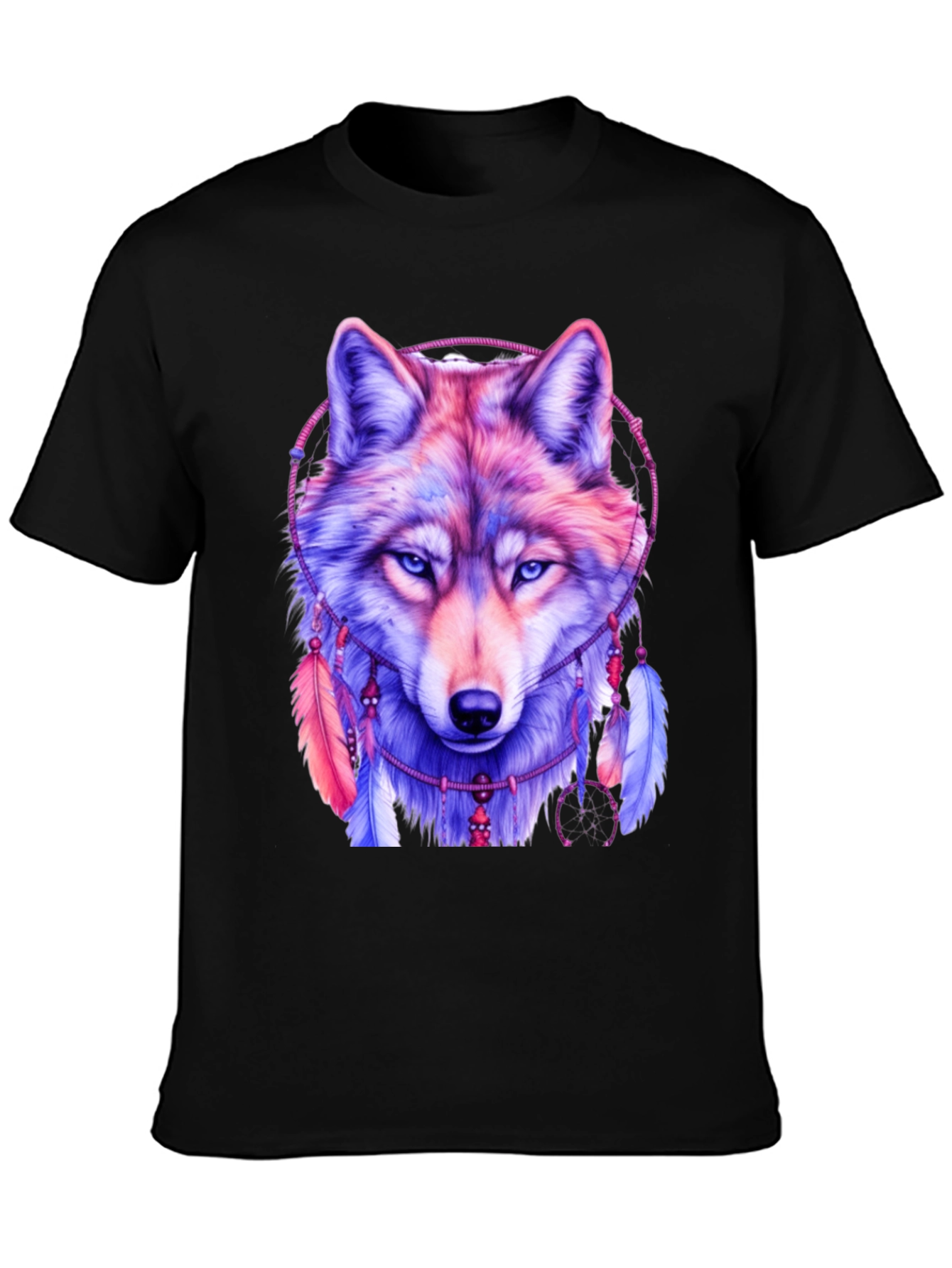 Black Wolf Dreamcatcher Graphic Tee view 3