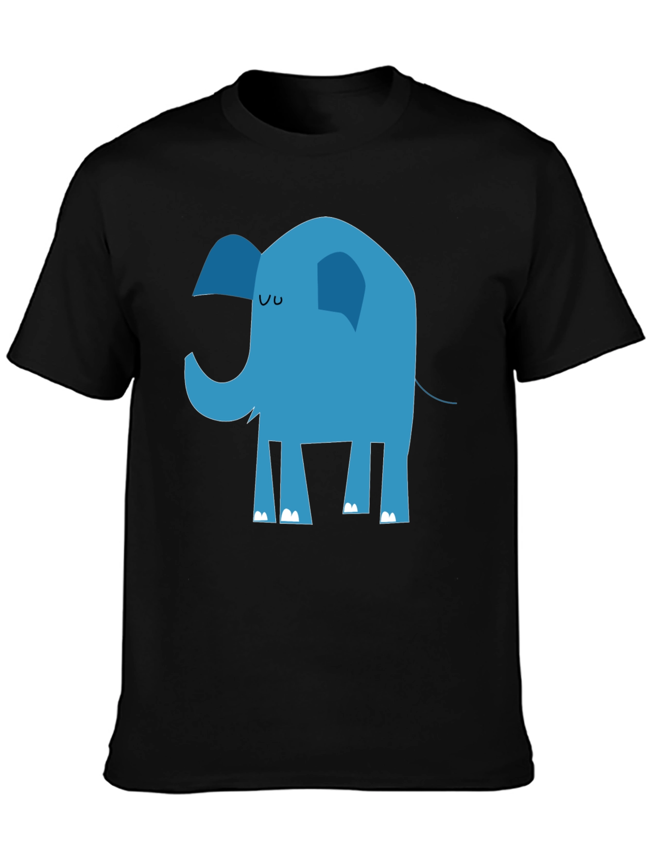 Black Blue Elephant Graphic T-Shirt - Men's Black Tee view 3