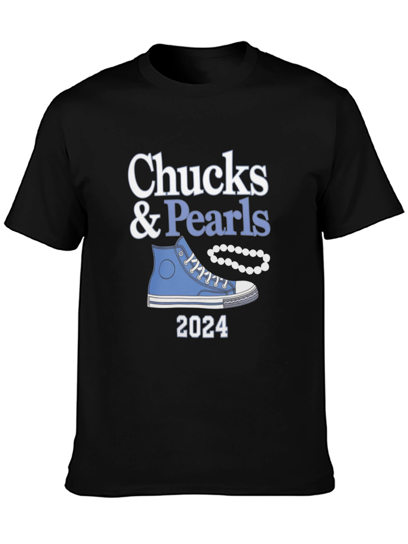 Black Chucks & Pearls 2024 T-Shirt view 3