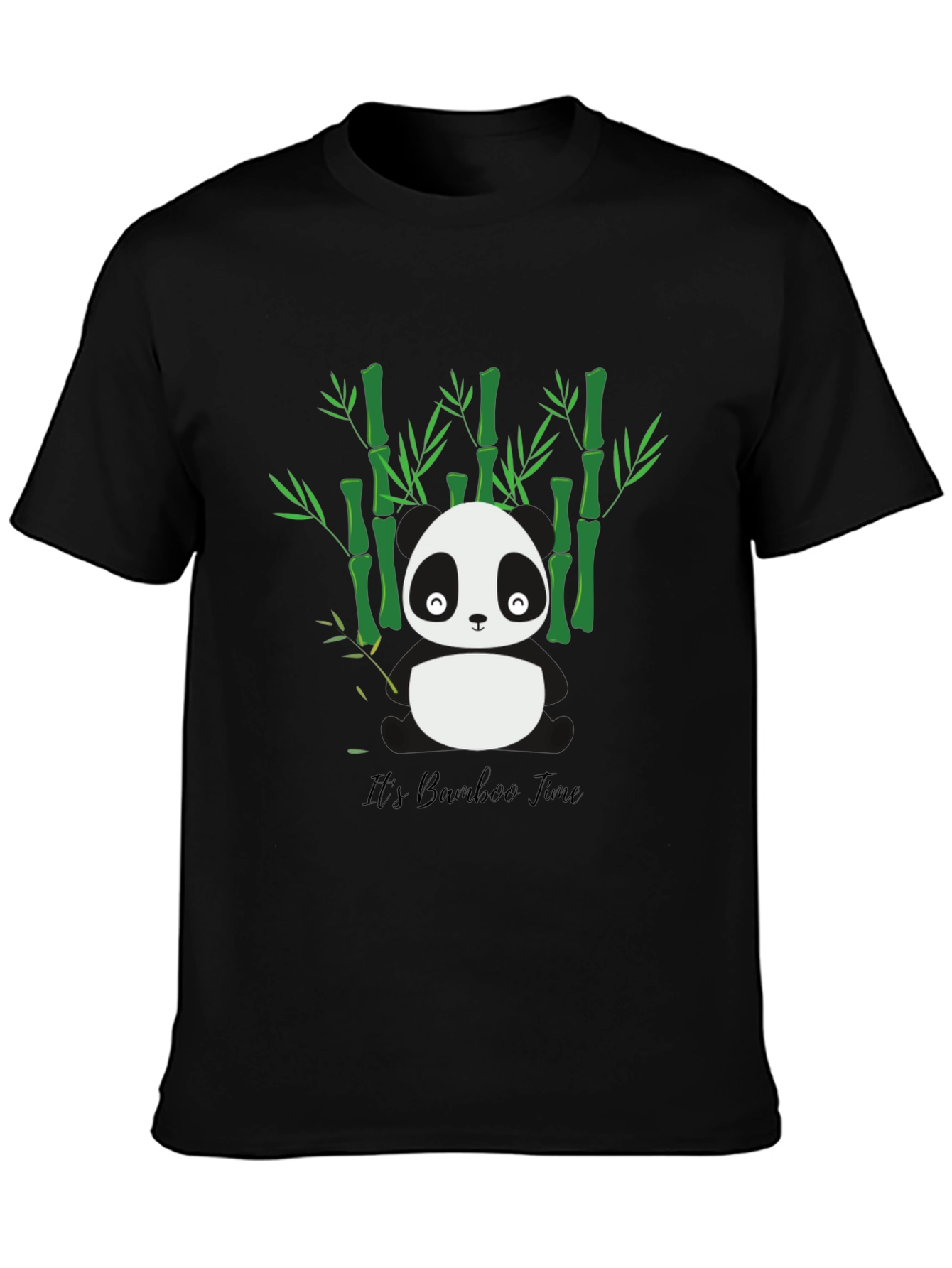 Black Panda Bamboo Time T-Shirt - Soft Cotton Blend view 3