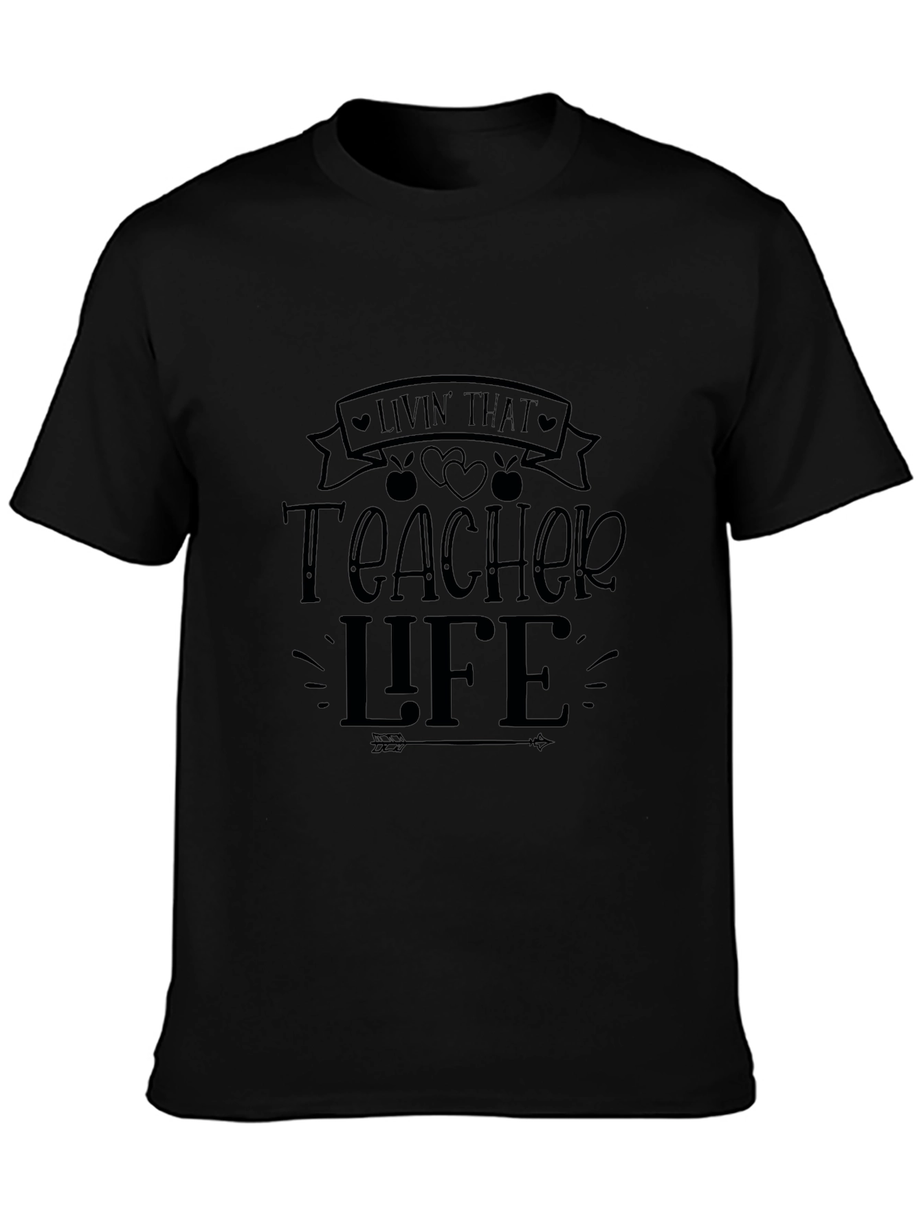 Black Teacher Life Black T-Shirt view 3