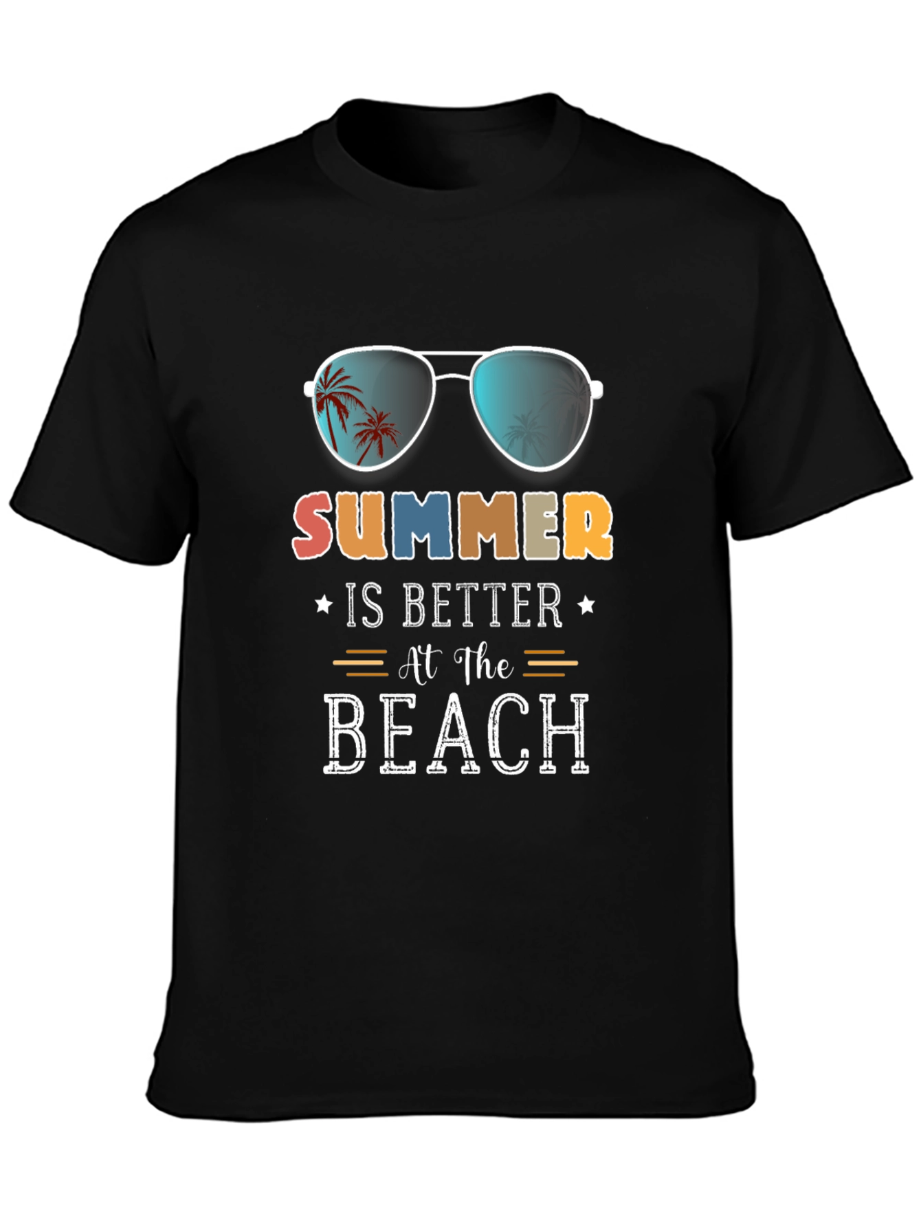 Black Summer is Better at the Beach T-Shirt view 3
