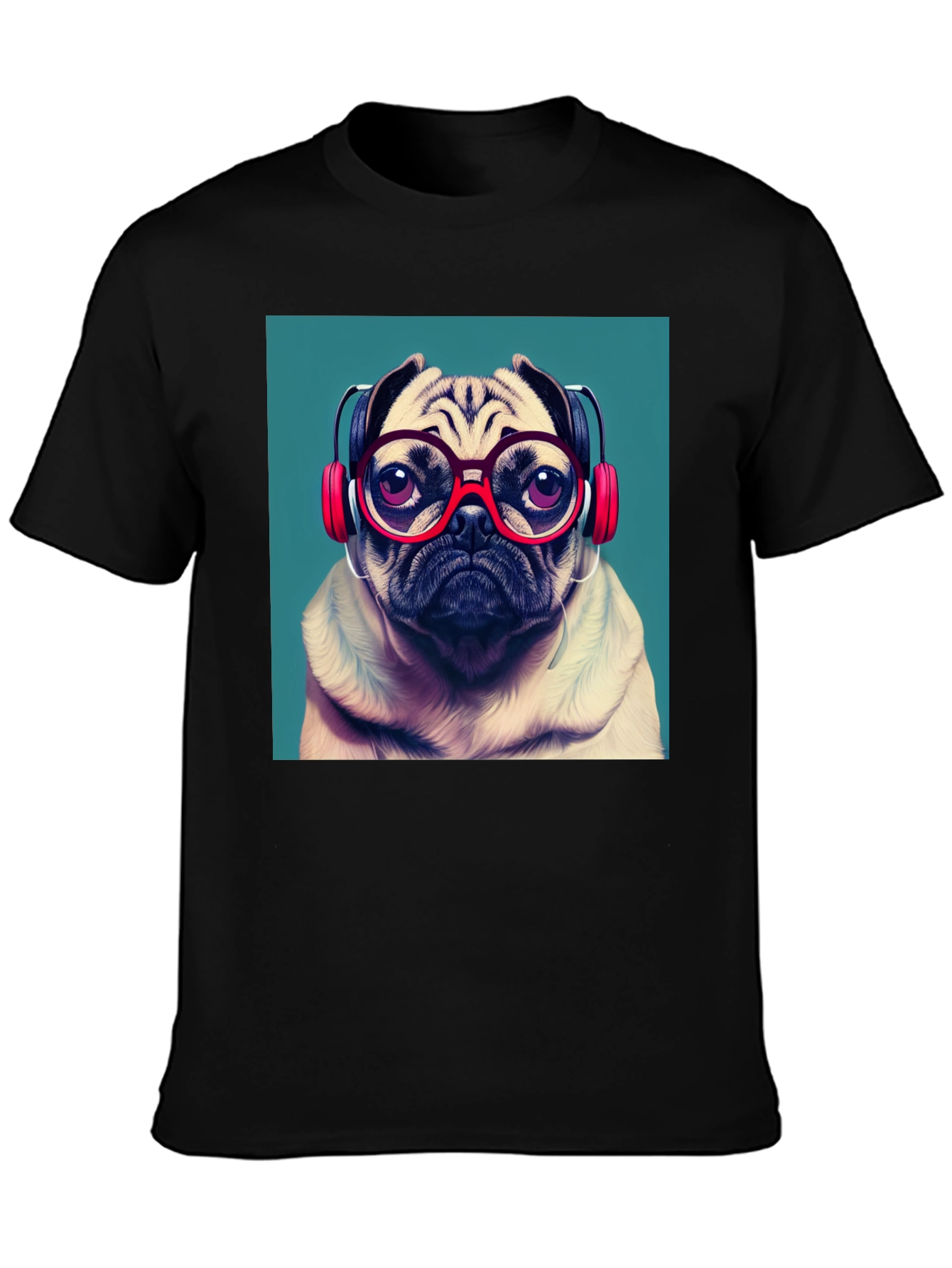 Black Pug DJ Graphic Tee - Stylish Comfort view 3