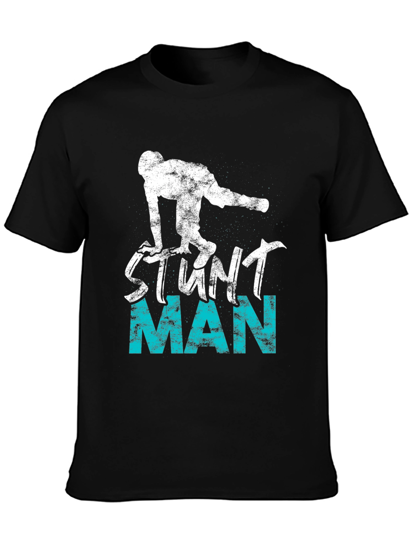 Black Stunt Man Graphic Tee - Cool Design T-Shirt view 3
