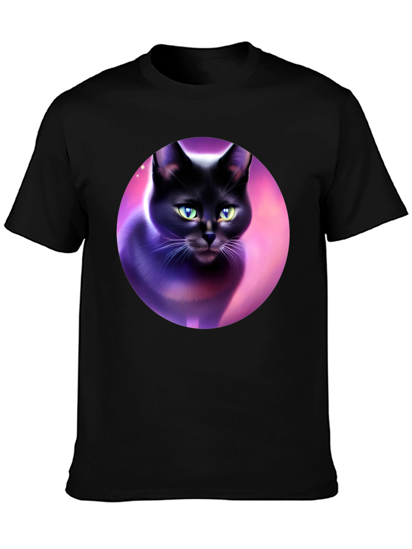 Black Black Cat Graphic Tee - Artistic Design view 3