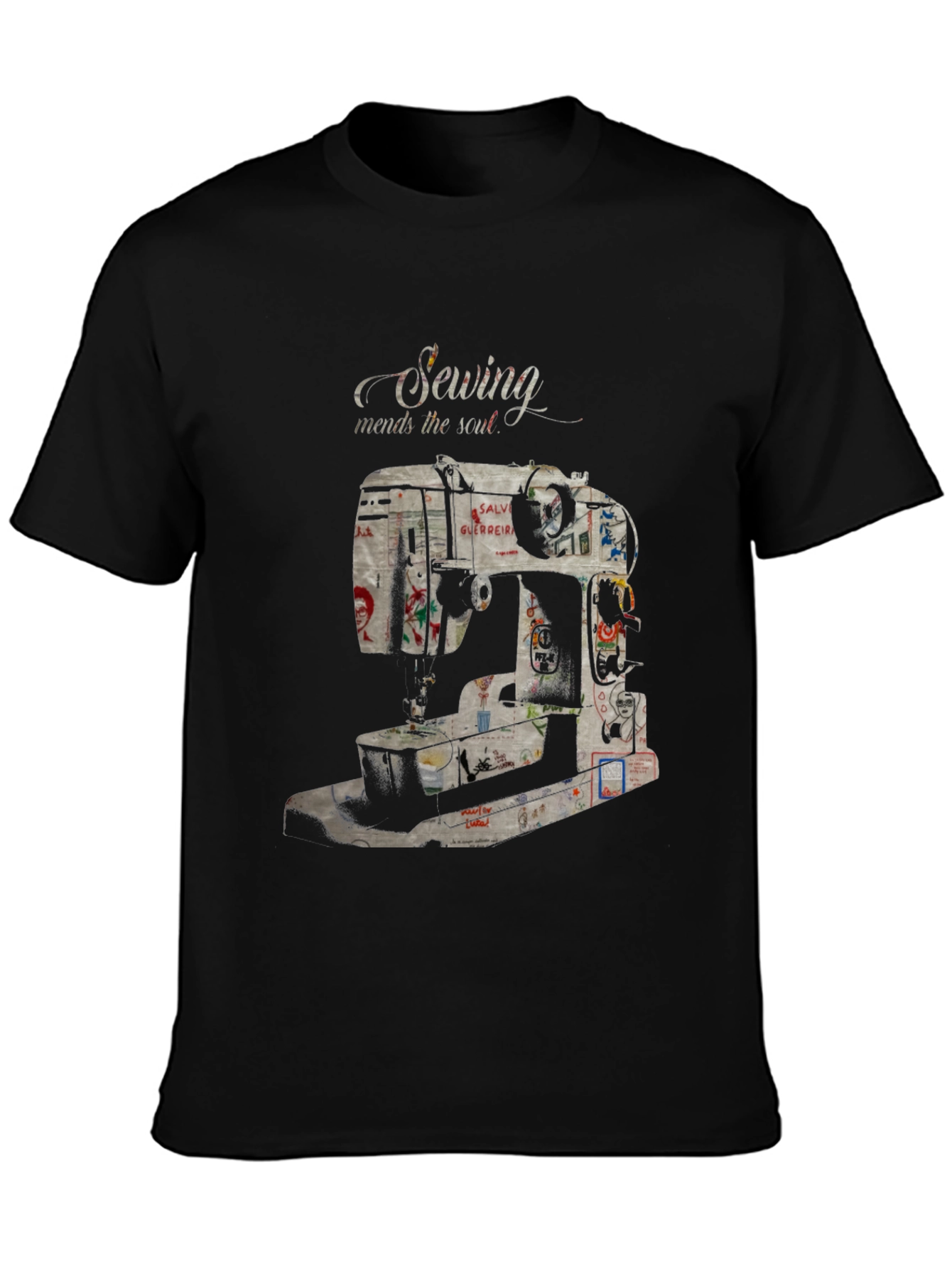 Black Sewing Mends the Soul Graphic Tee view 3