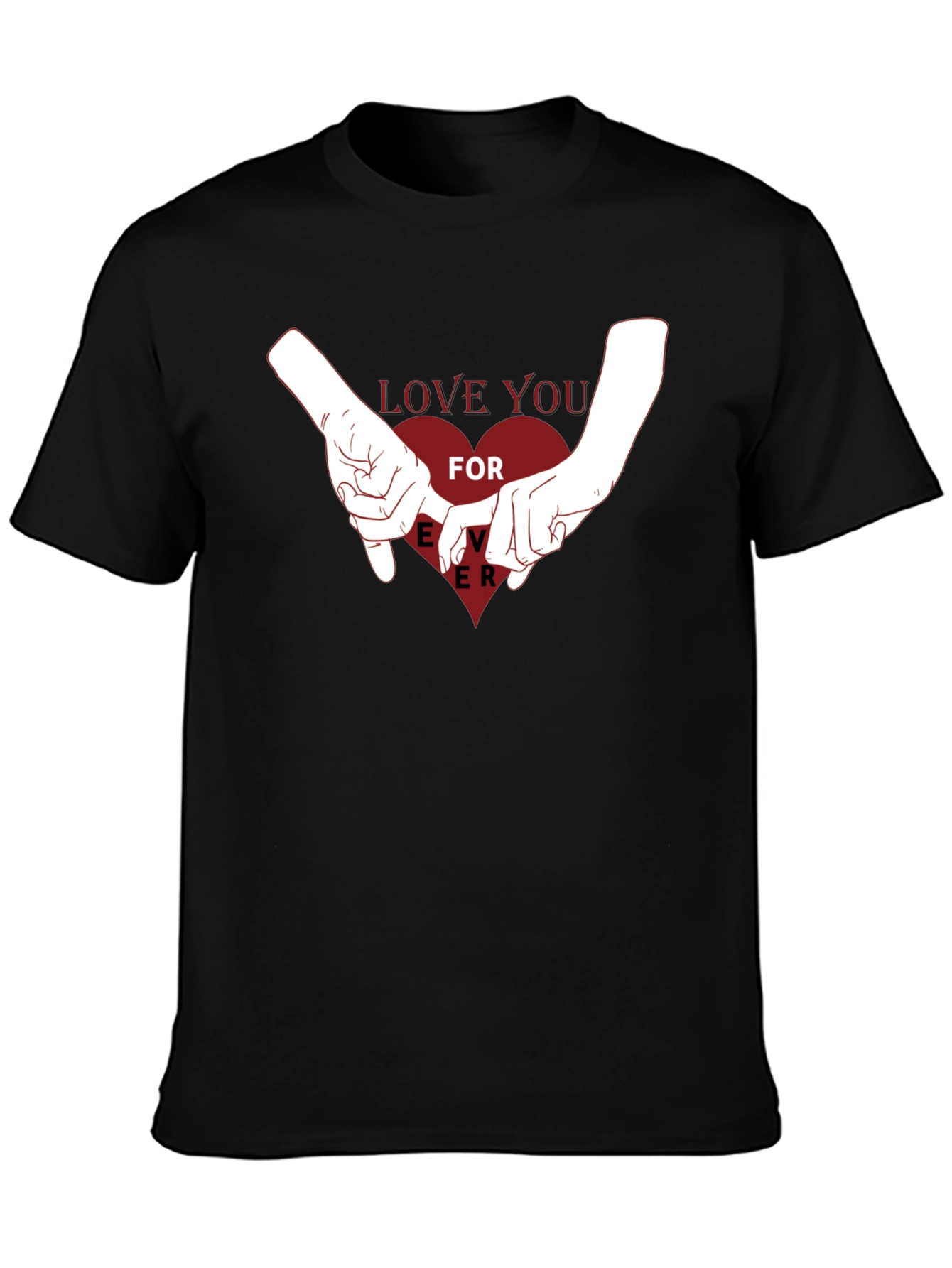 Black Love You Forever Graphic Tee - Black view 3