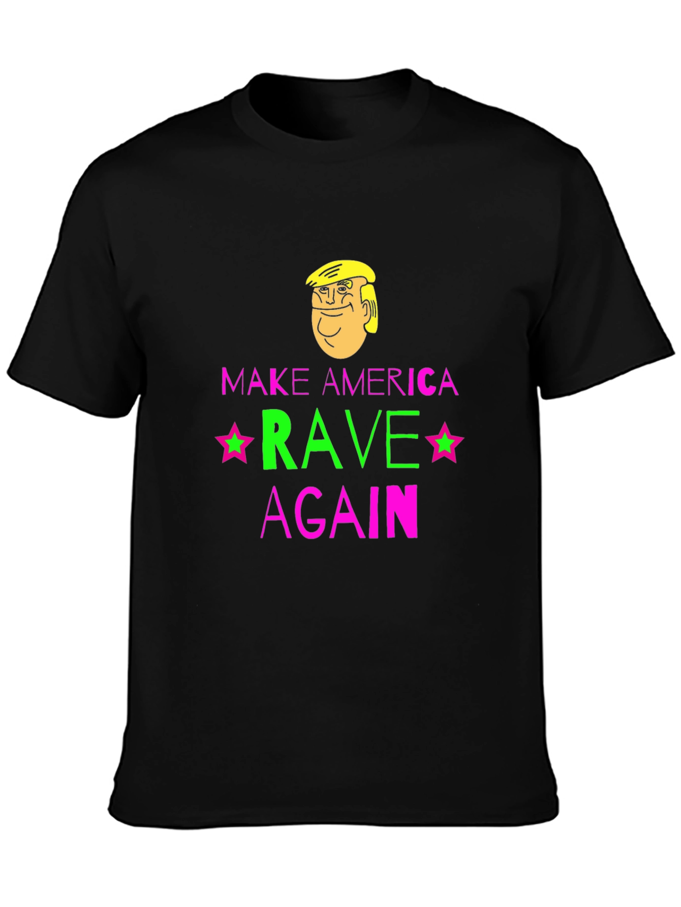 Black Make America Rave Again T-Shirt - Novelty Graphic Tee view 3