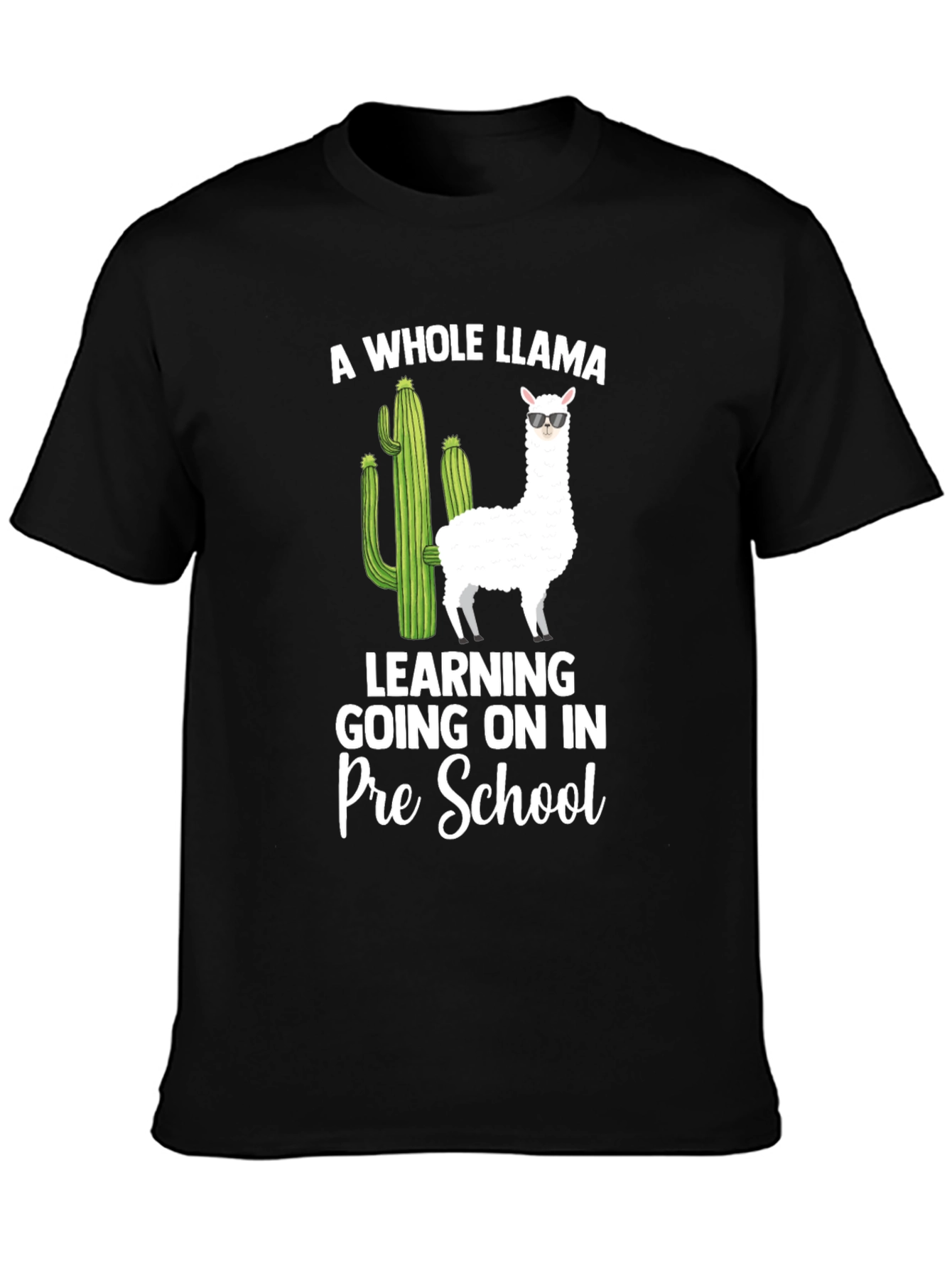 Black Llama Pre-School Teacher T-Shirt view 3