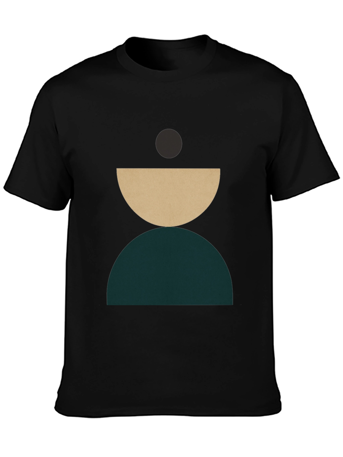Black Modern Geometric Graphic T-Shirt - Stylish Crew Neck Tee view 3