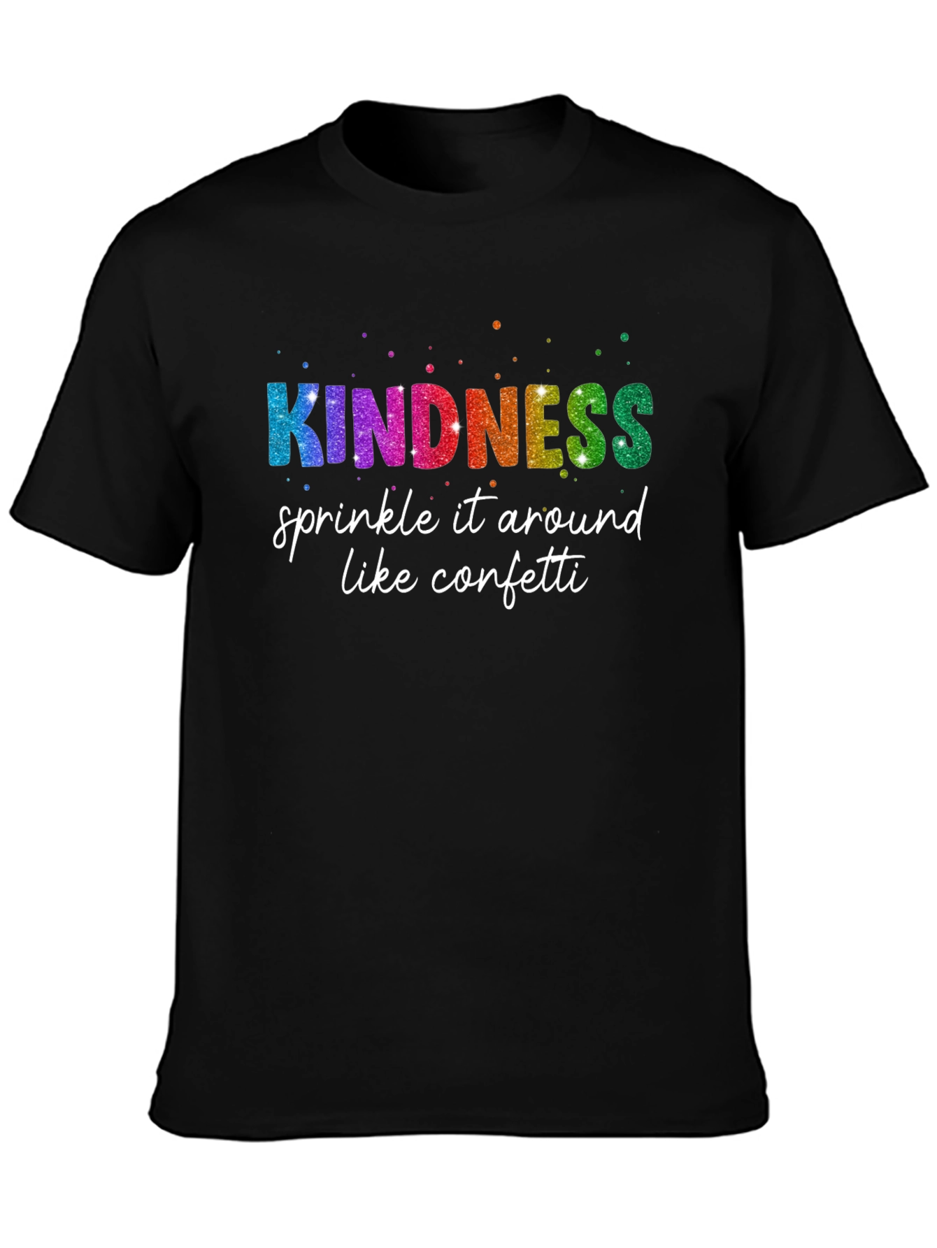 Black Kindness Sprinkle Confetti T-Shirt view 3