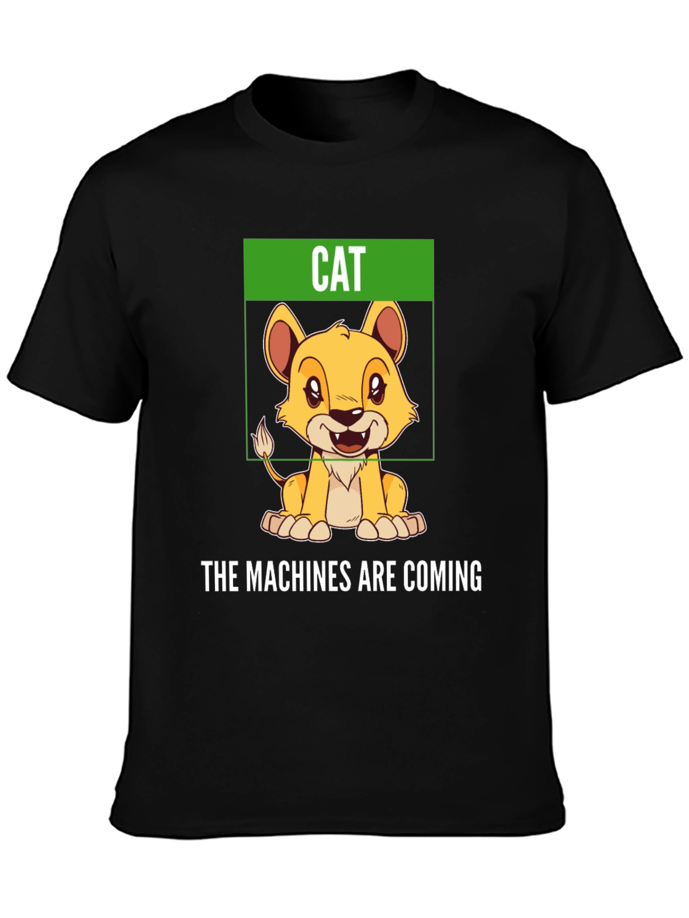 Black Humorous "Cat" T-Shirt - The Machines Are Coming view 3