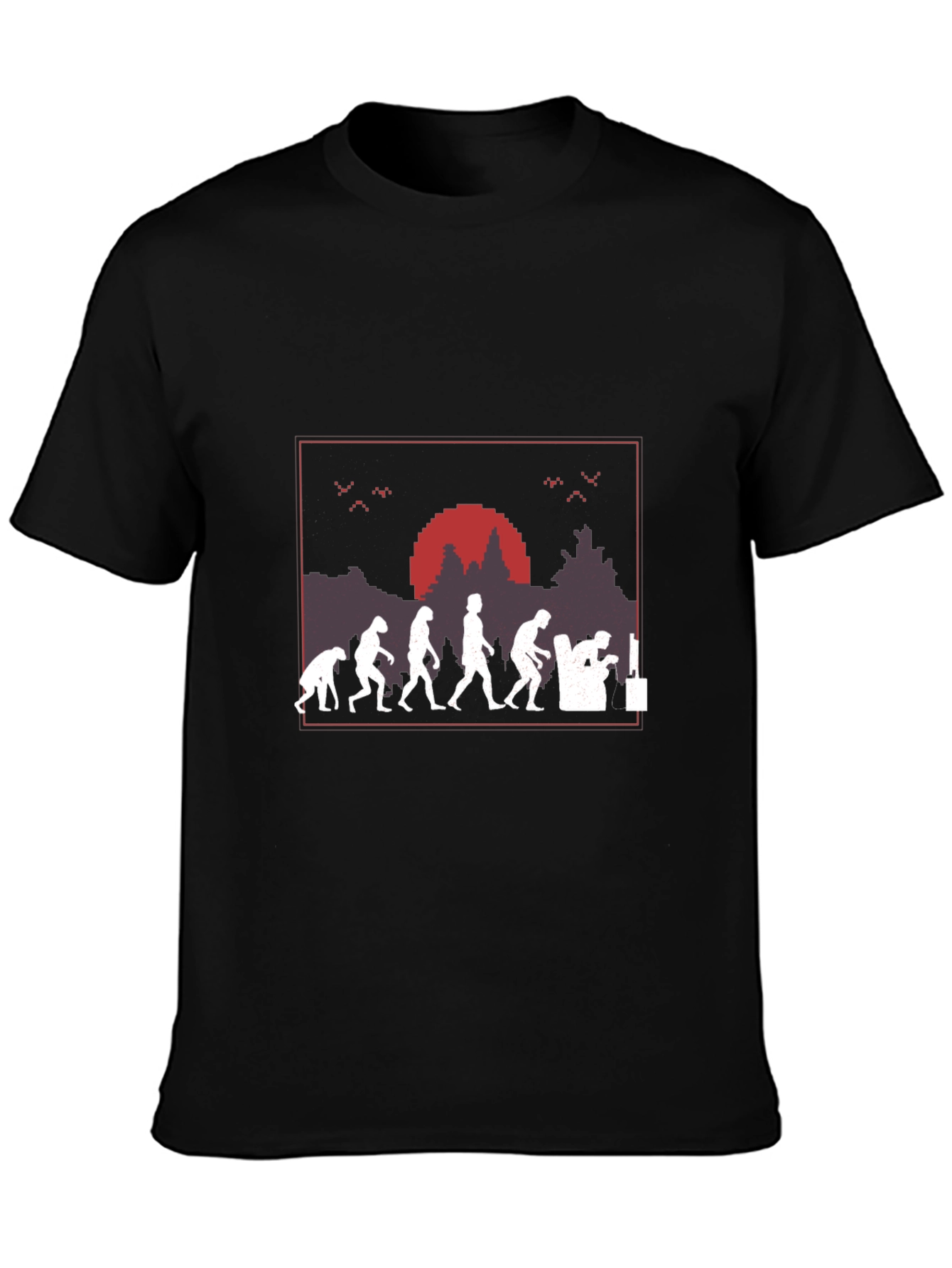 Black Evolution of Gamer Graphic T-Shirt view 3