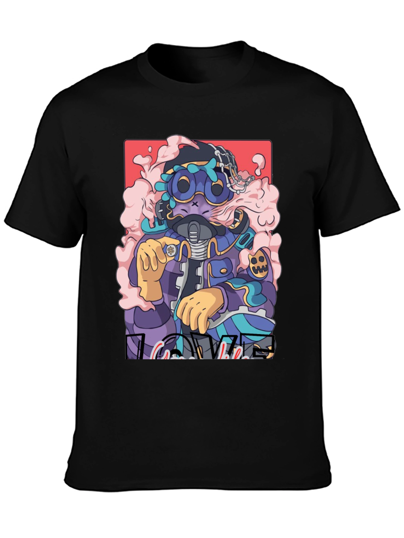 Black Urban Cartoon Graphic Tee view 3