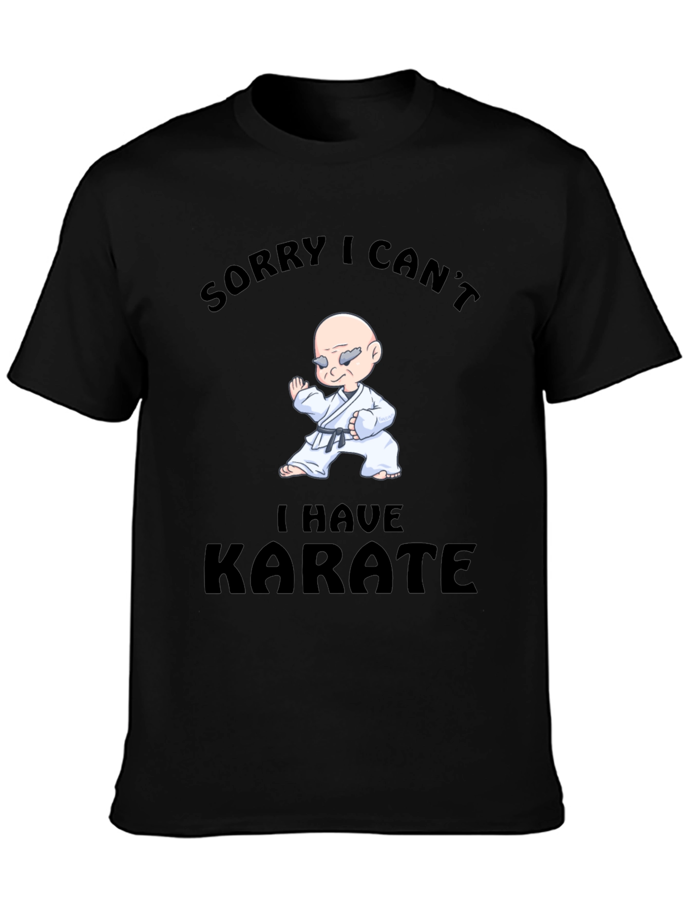 Black Funny Karate T-Shirt - Sorry I Can't view 3