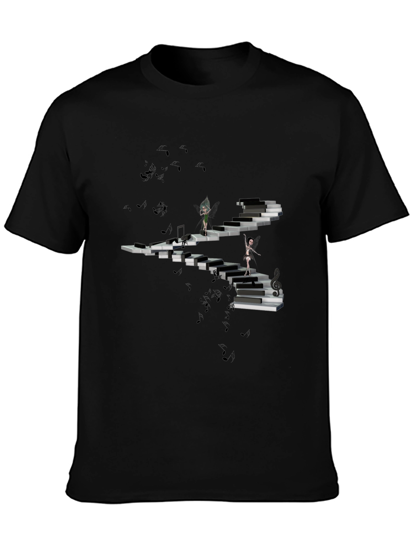Black Piano Stairway T-Shirt view 3