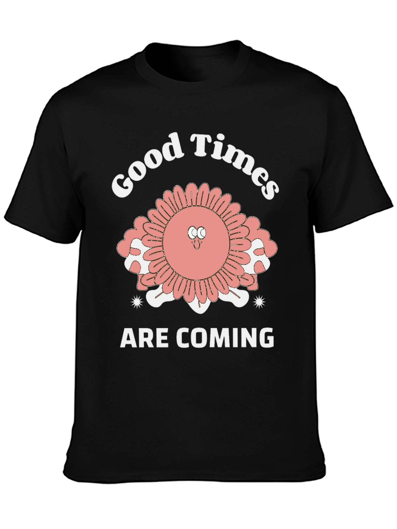 Black Good Times Are Coming T-Shirt - Quirky Retro Style view 3