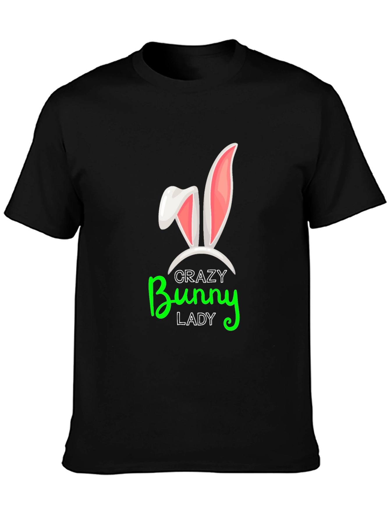Black Crazy Bunny Lady Graphic Tee view 3