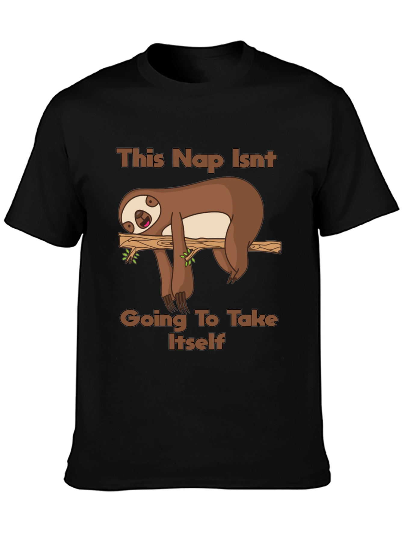 Black Sloth Nap T-Shirt - Funny Lazy Day Tee view 3