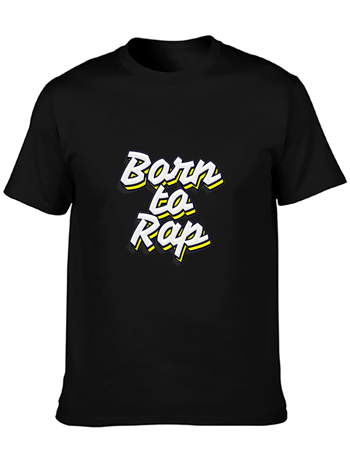 Black Born to Rap Black T-Shirt view 3