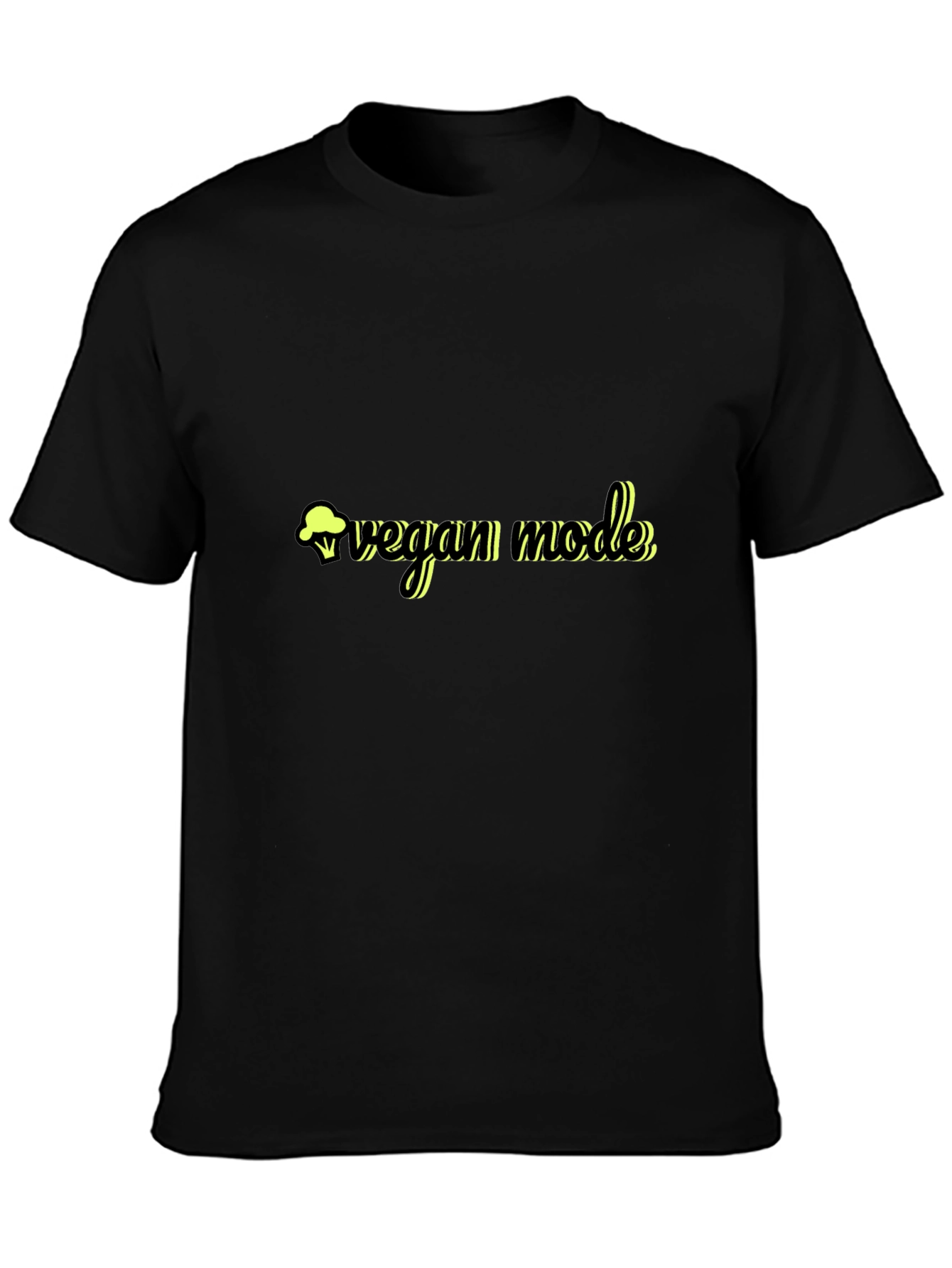 Black Vegan Mode Black T-Shirt view 3