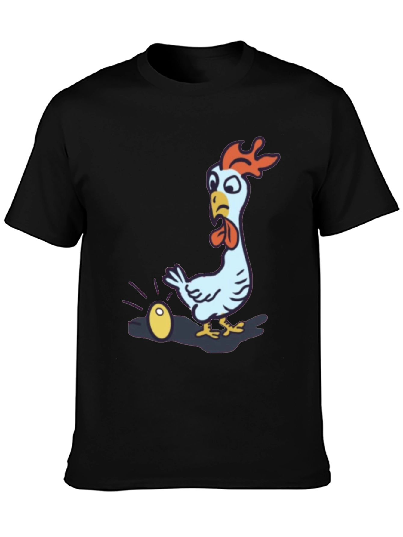 Black Funny Chicken Golden Egg Black T-Shirt view 3