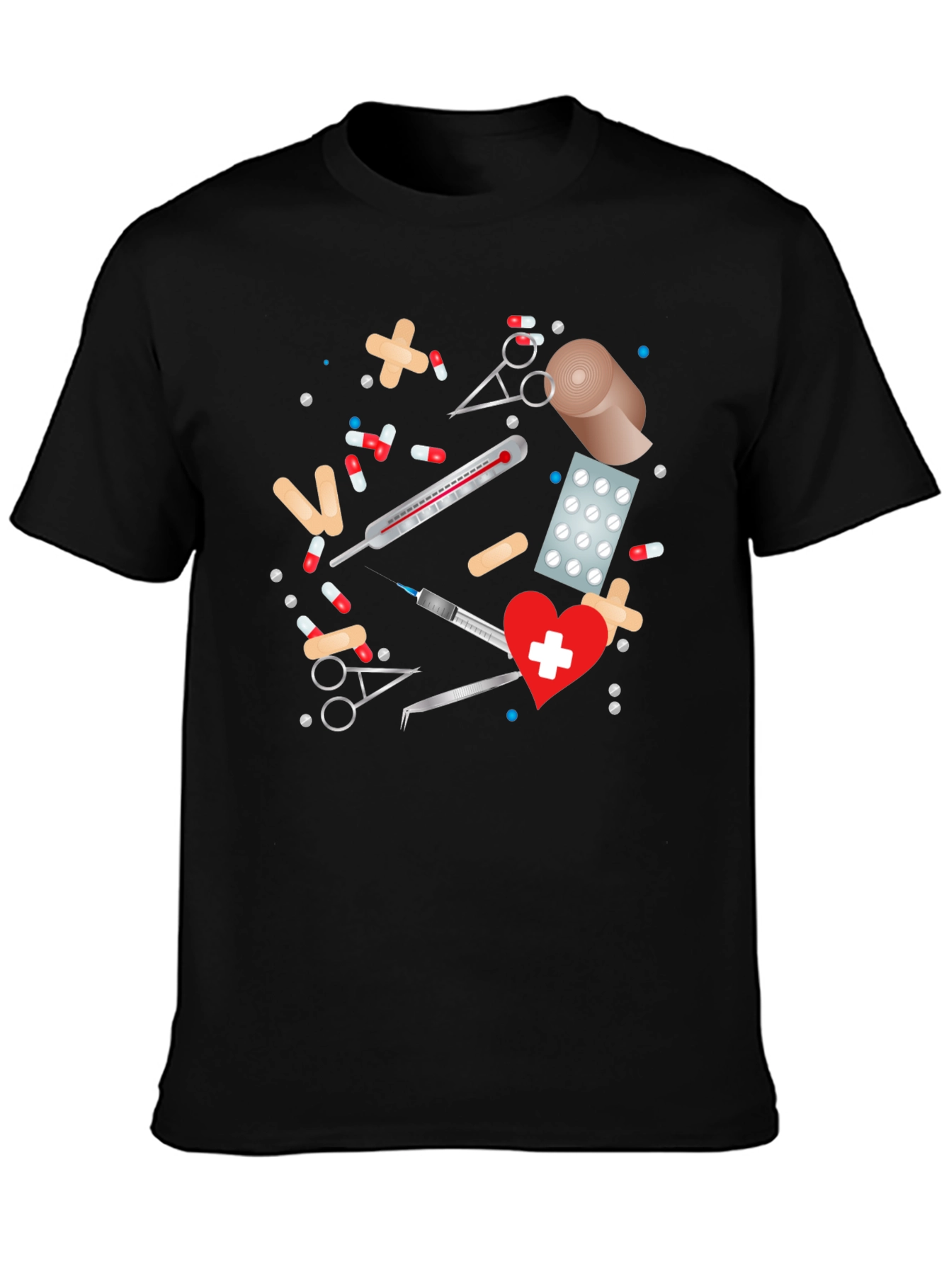 Black Medical Theme Graphic Tee view 3