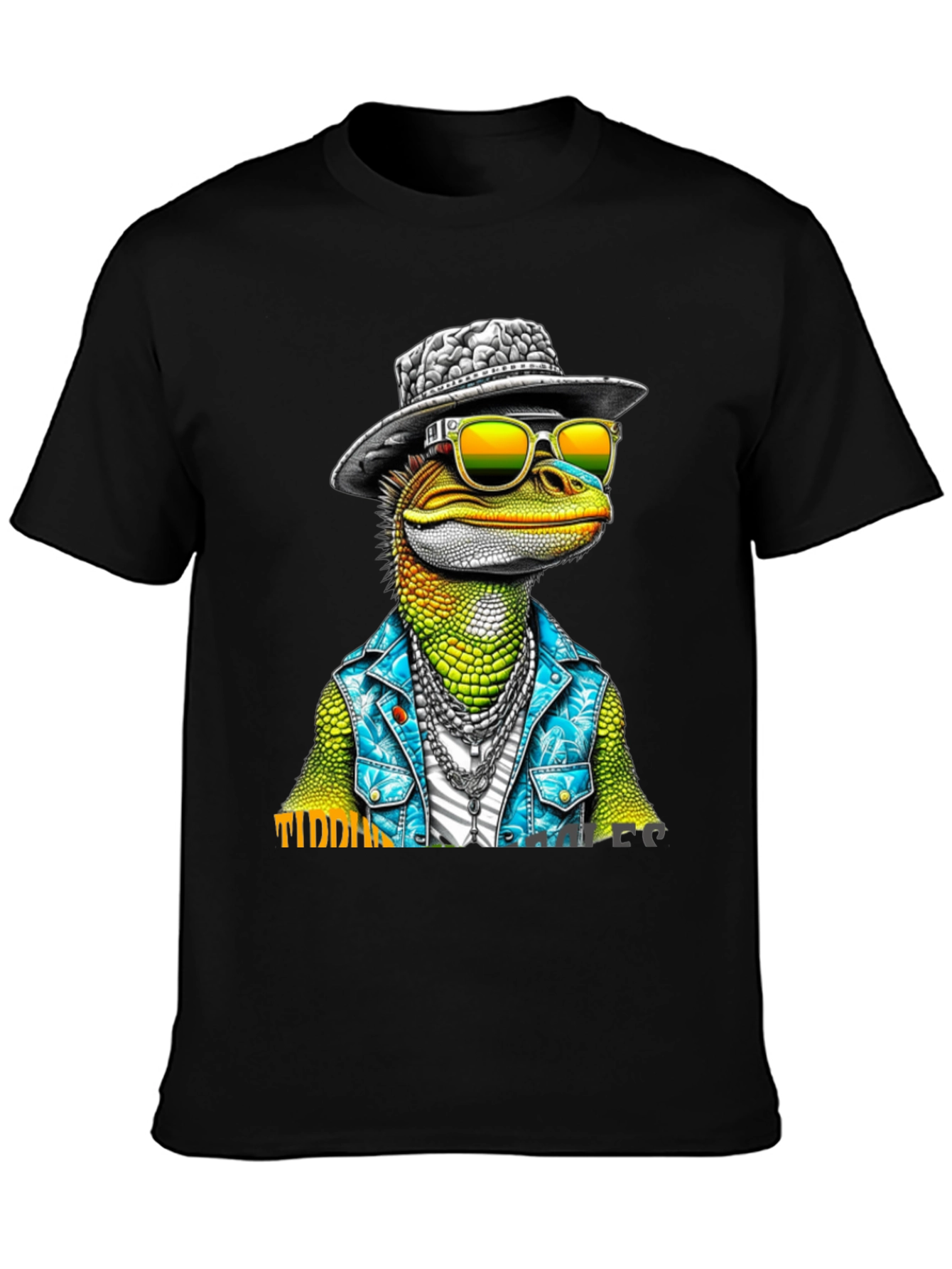 Black Cool Lizard Graphic T-Shirt view 3