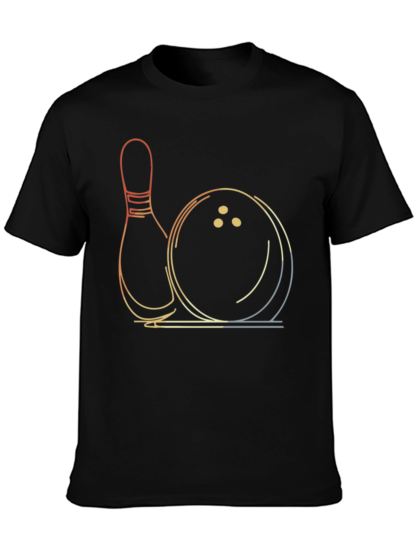 Black Retro Bowling Strike T-Shirt view 3