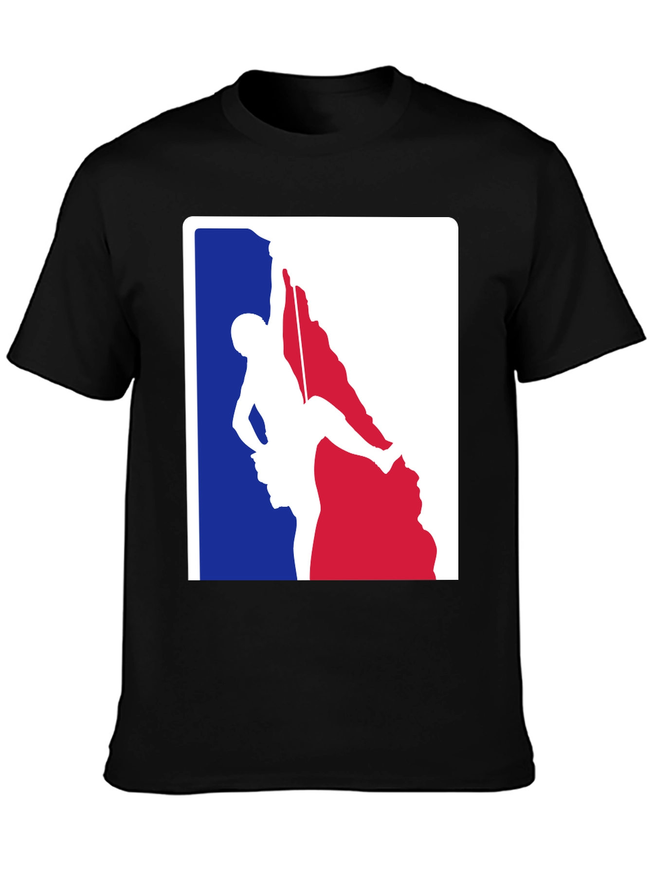 Black Climbing Graphic T-Shirt - Black Cotton Blend view 3