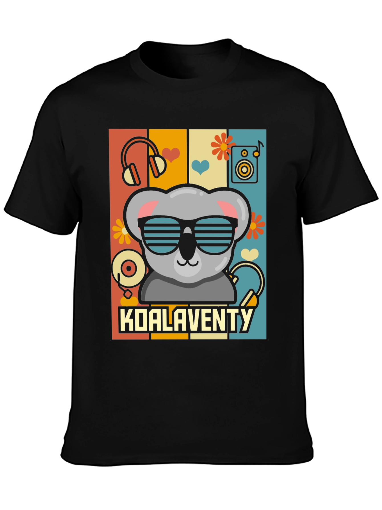 Black Koalaventy Music Lover T-Shirt view 3