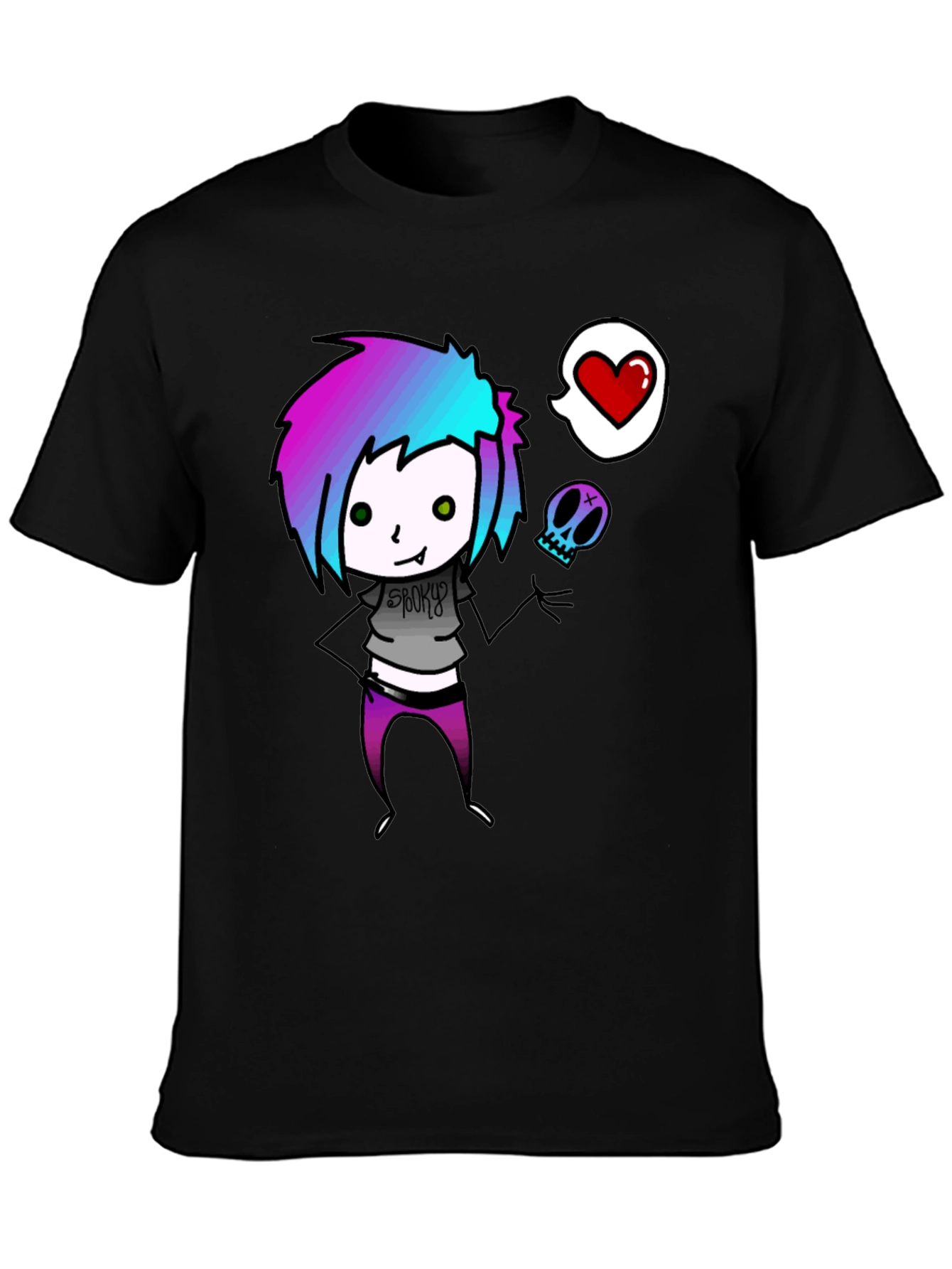 Black Spooky Love T-Shirt view 3