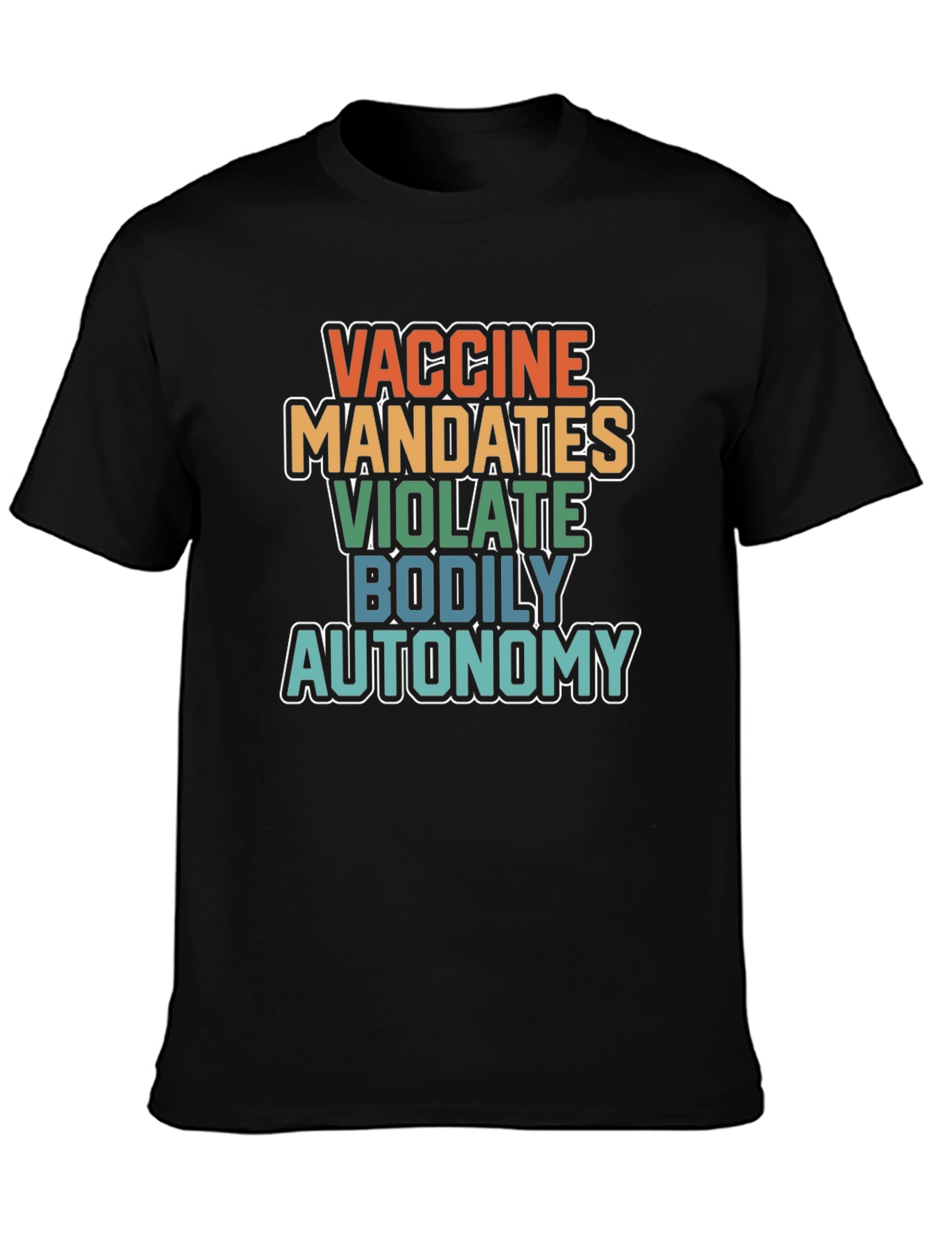 Black Vaccine Mandates Bodily Autonomy Graphic T-Shirt view 3