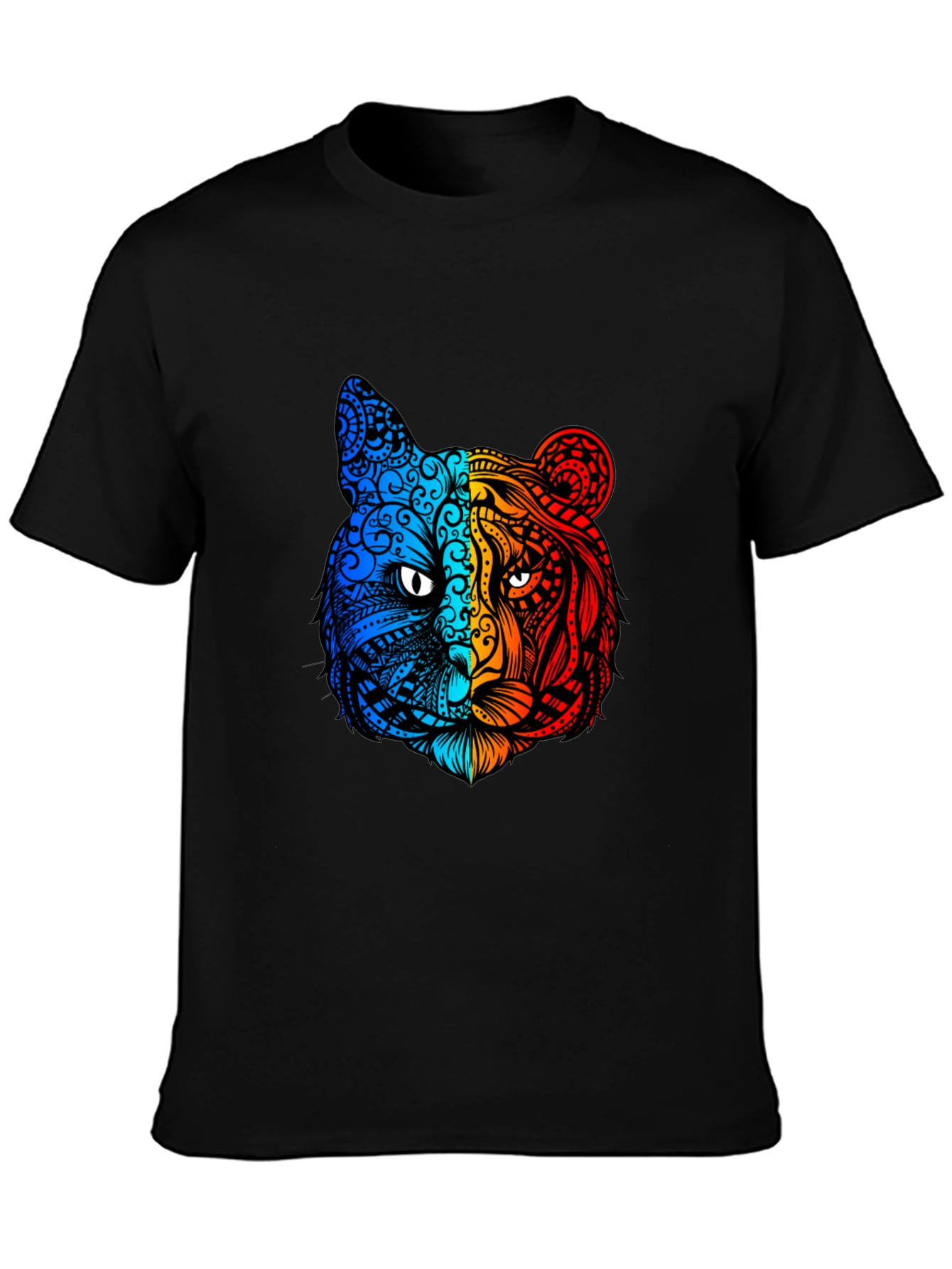 Black Vibrant Tiger Graphic Tee - Unique Animal Design view 3