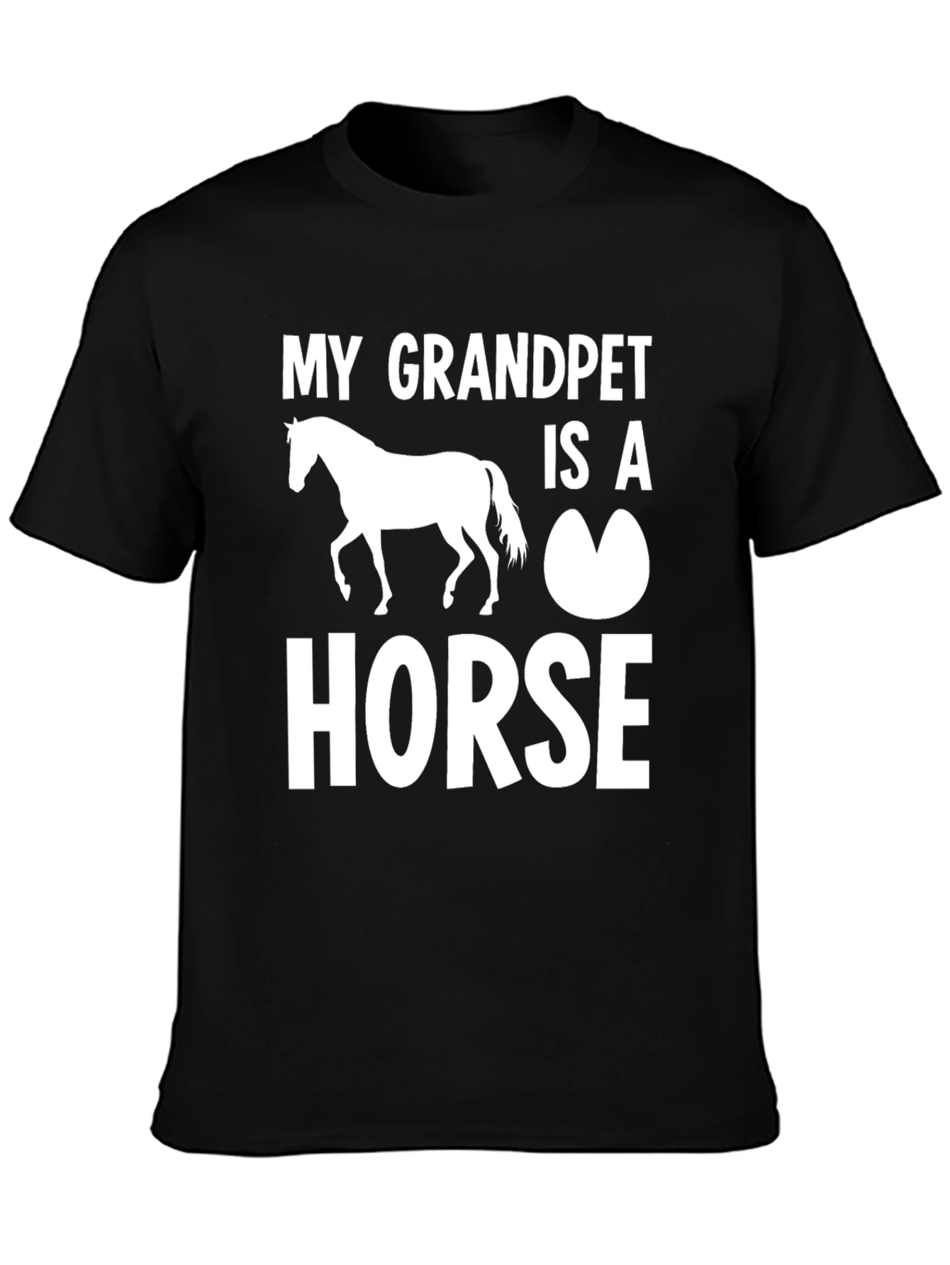 Black My Grandpet is a Horse Graphic T-Shirt view 3