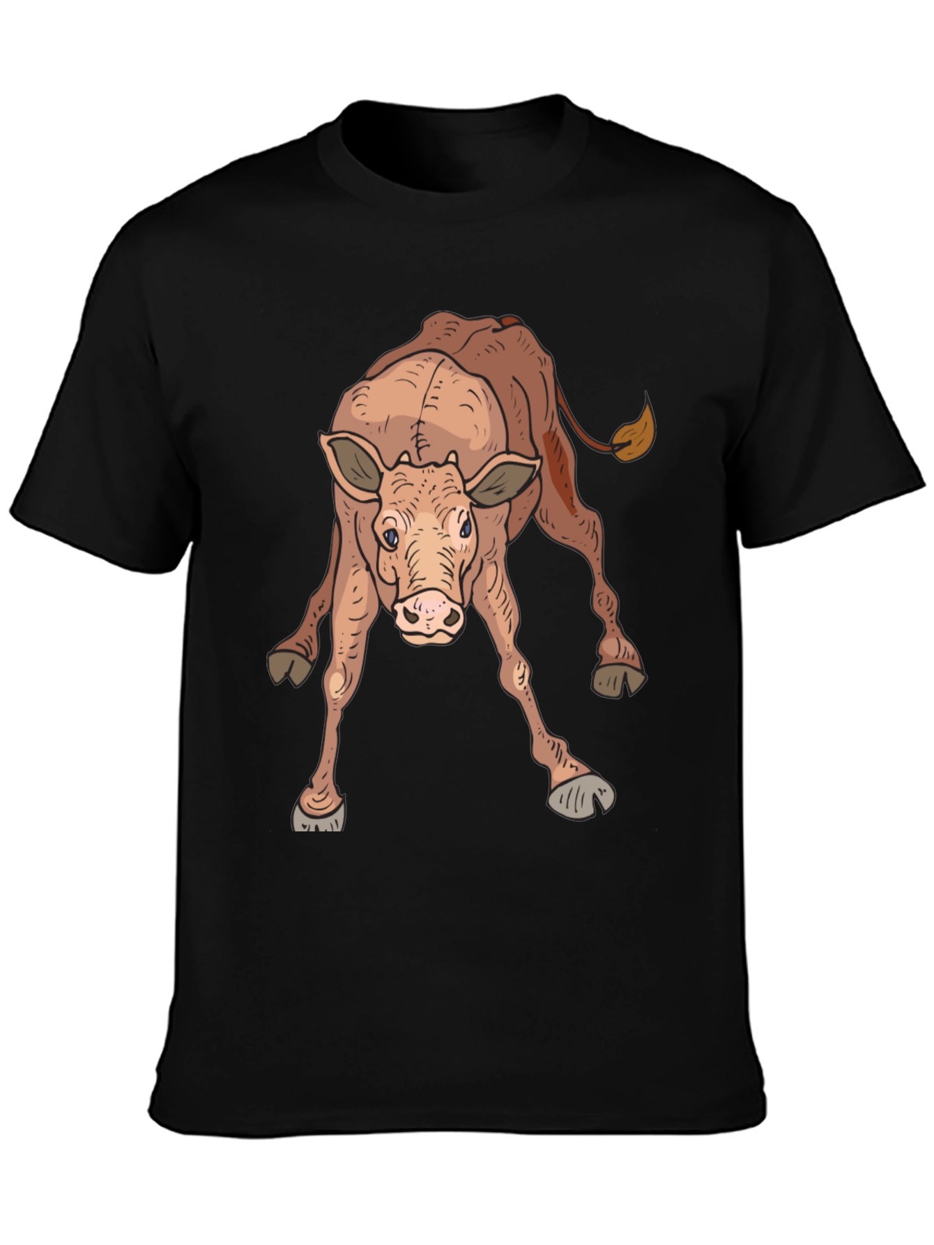 Black Cow Graphic T-Shirt - Soft Cotton Blend Tee view 3
