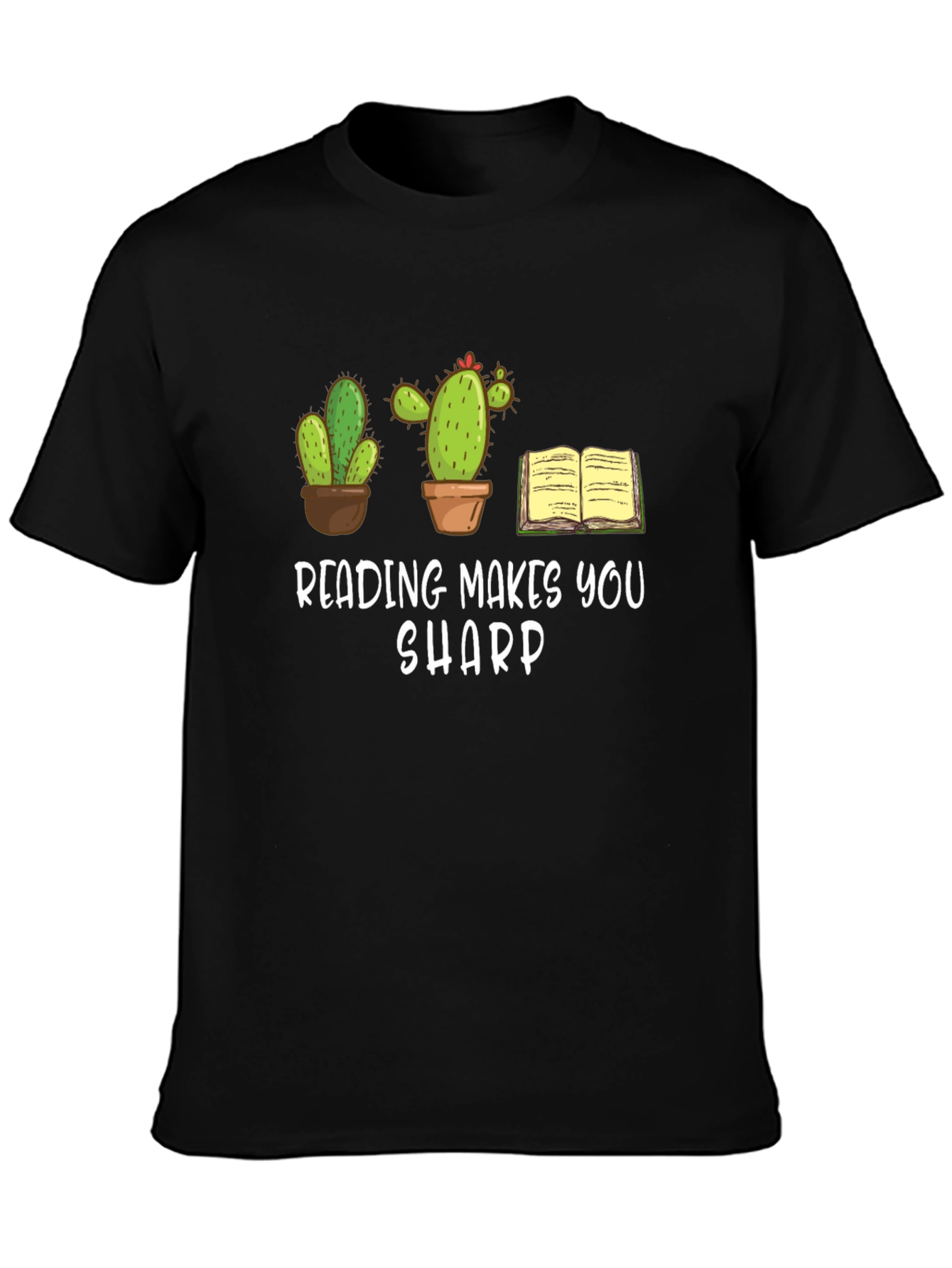 Black Reading Makes You Sharp Graphic Tee view 3